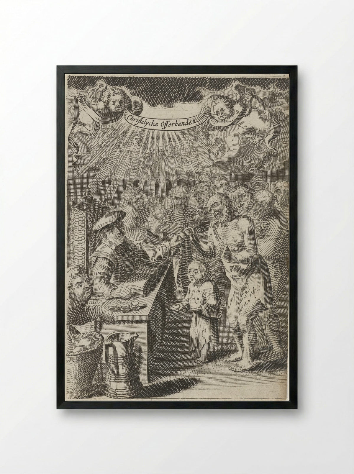 Christelijke bijstand aan de armen - Pieter Nolpe - Framed Print Black