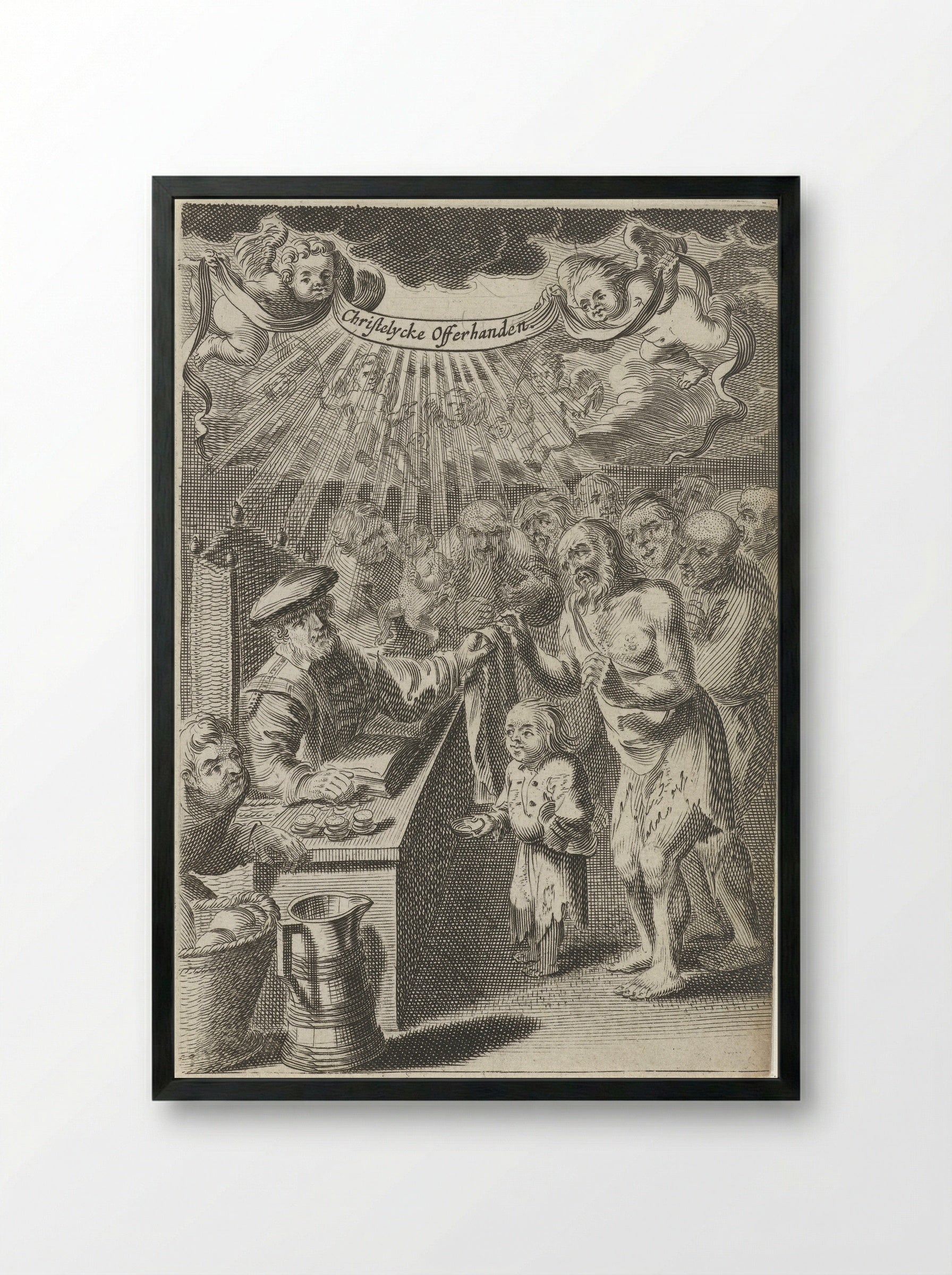 Christelijke bijstand aan de armen - Pieter Nolpe - Framed Print Black