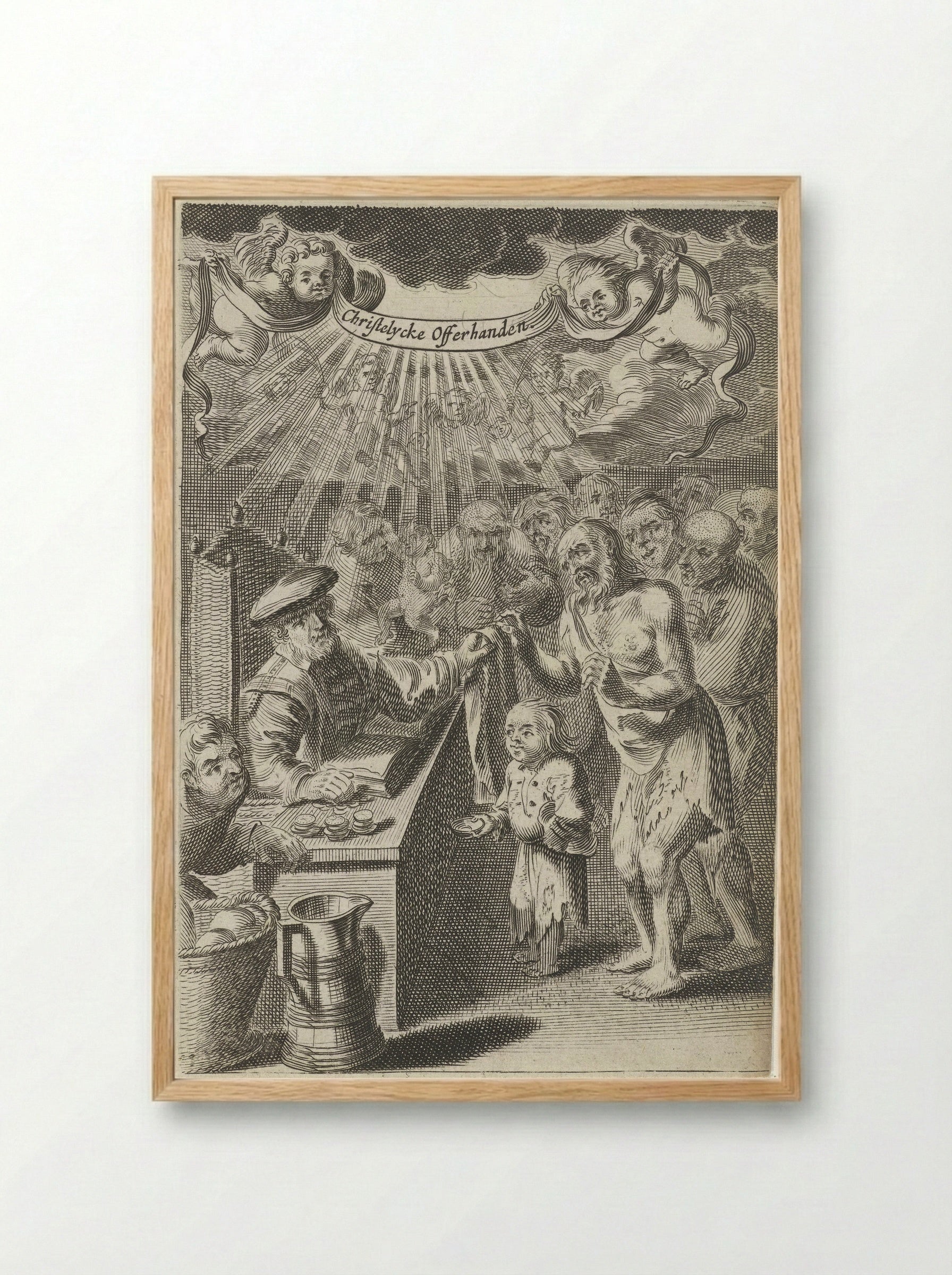 Christelijke bijstand aan de armen - Pieter Nolpe - Framed Print Wood