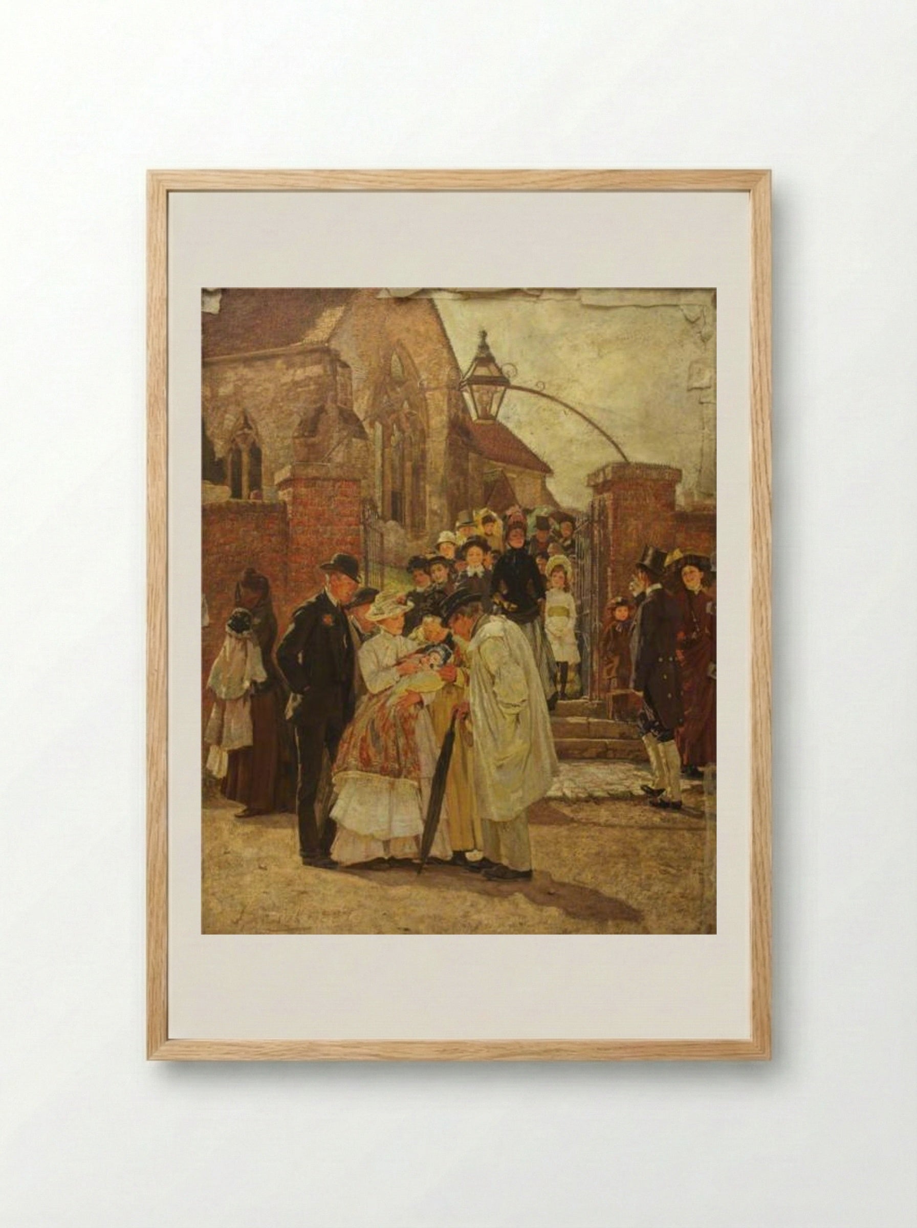 Christening Sunday (South Harting, Sussex) - James Charles - Framed Print Wood