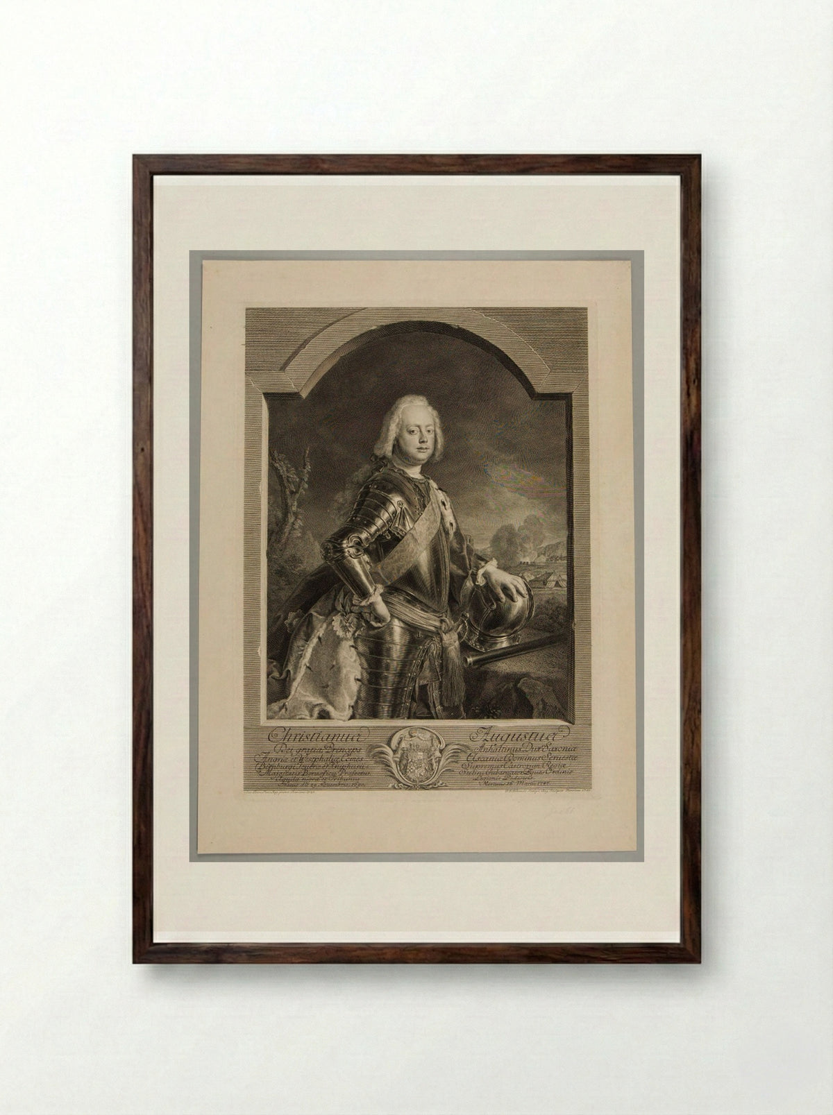 Christian Augustus, Prince of Anhalt - Georg Friedrich Schmidt - Framed Print Dark Wood