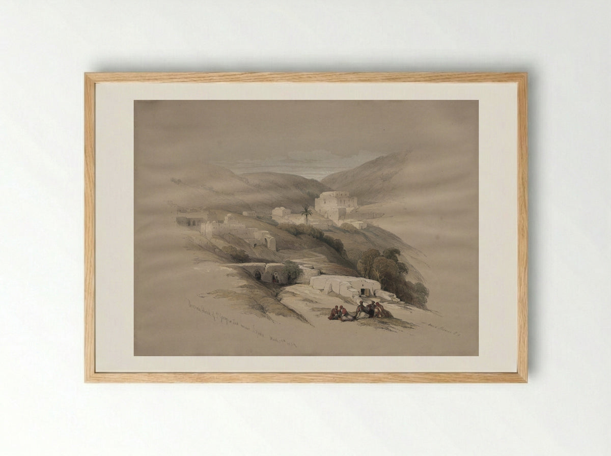 Christian Church of St. George at Ludd, ancient Lydda - David Roberts - Framed Print Wood