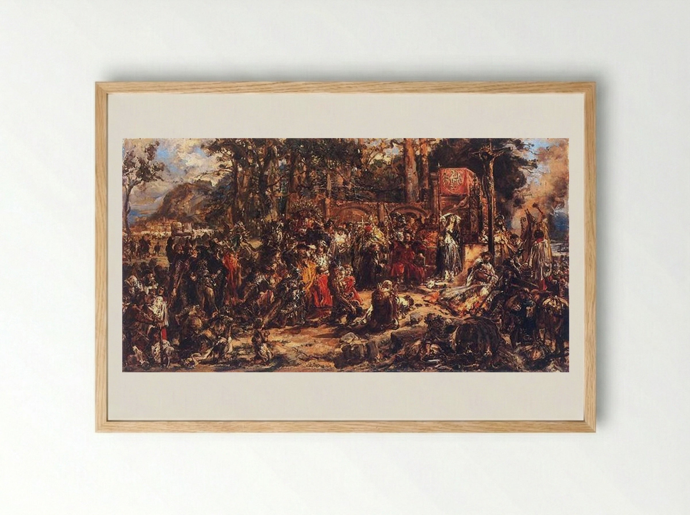 Christianization of Lithuania A.D. 1387 - Jan Matejko - Framed Print Wood