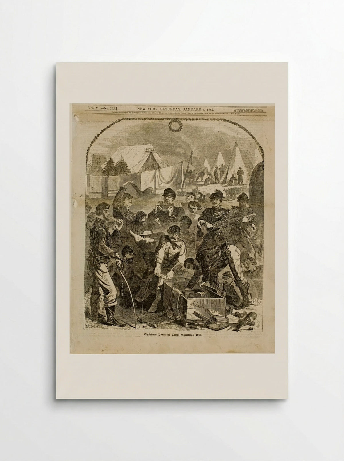 Christmas Boxes in Camp - Winslow Homer - Poster