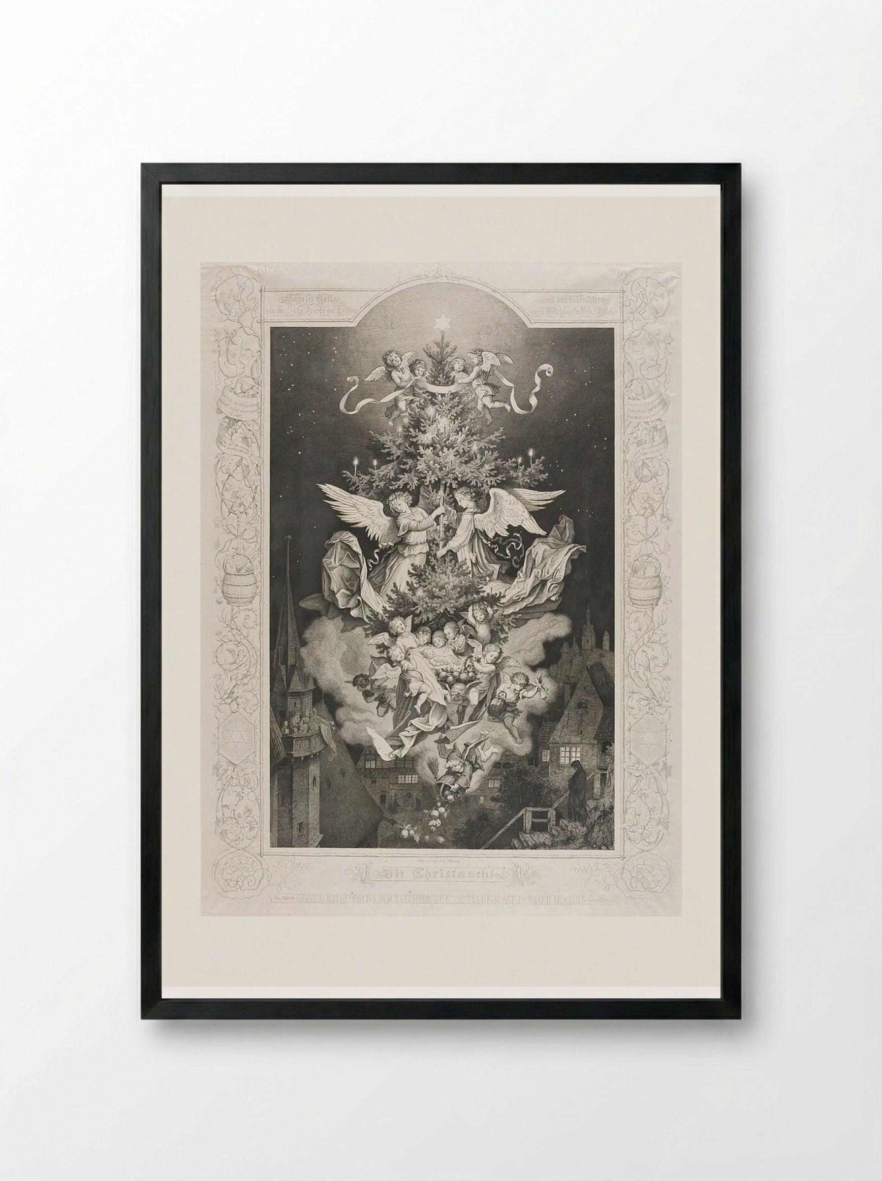 Christmas Eve - Adrian Ludwig Richter - Framed Print Black