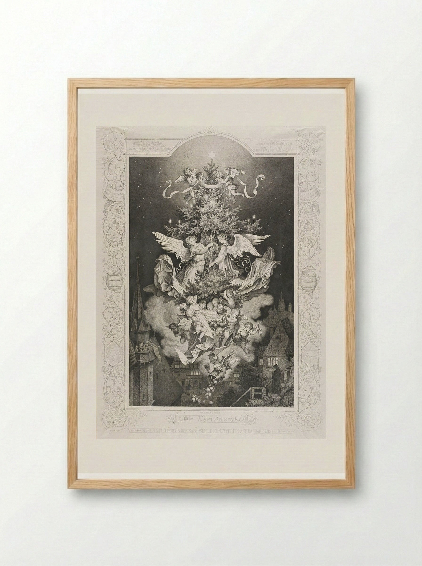 Christmas Eve - Adrian Ludwig Richter - Framed Print Wood