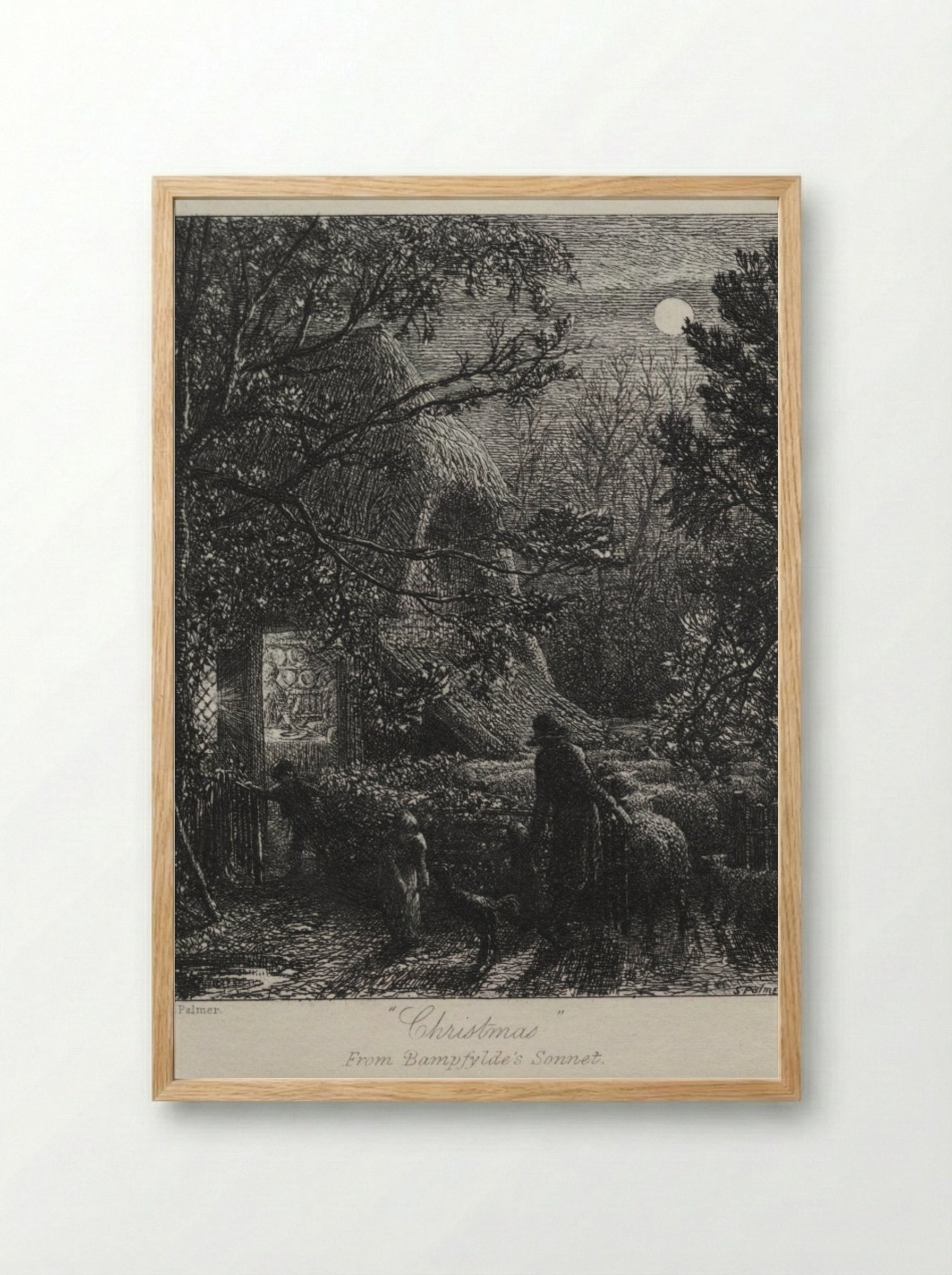 Christmas (Folding the Last Sheep) - Samuel Palmer - Framed Print Wood