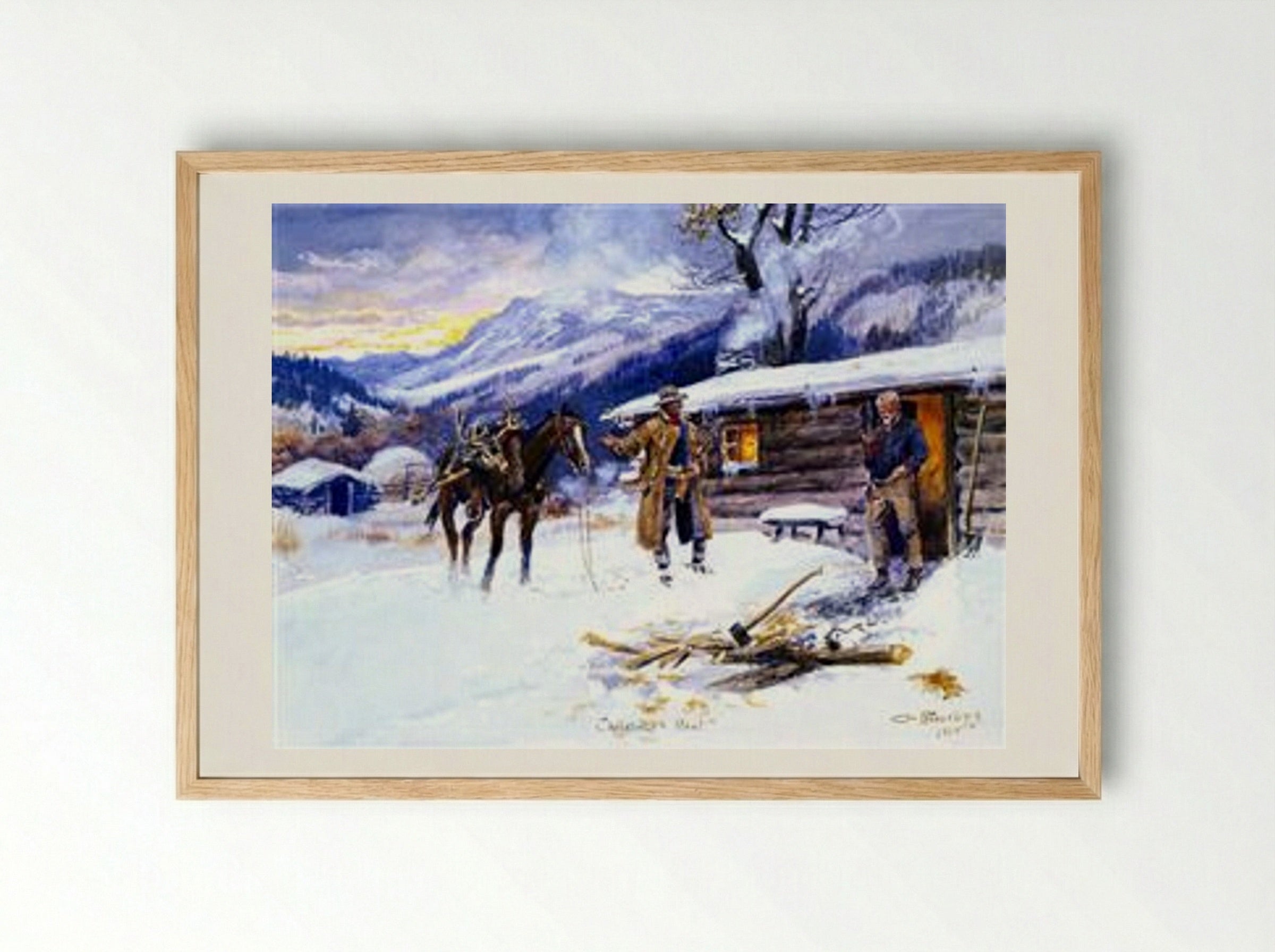 Christmas Meat - Charles M. Russell - Framed Print Wood