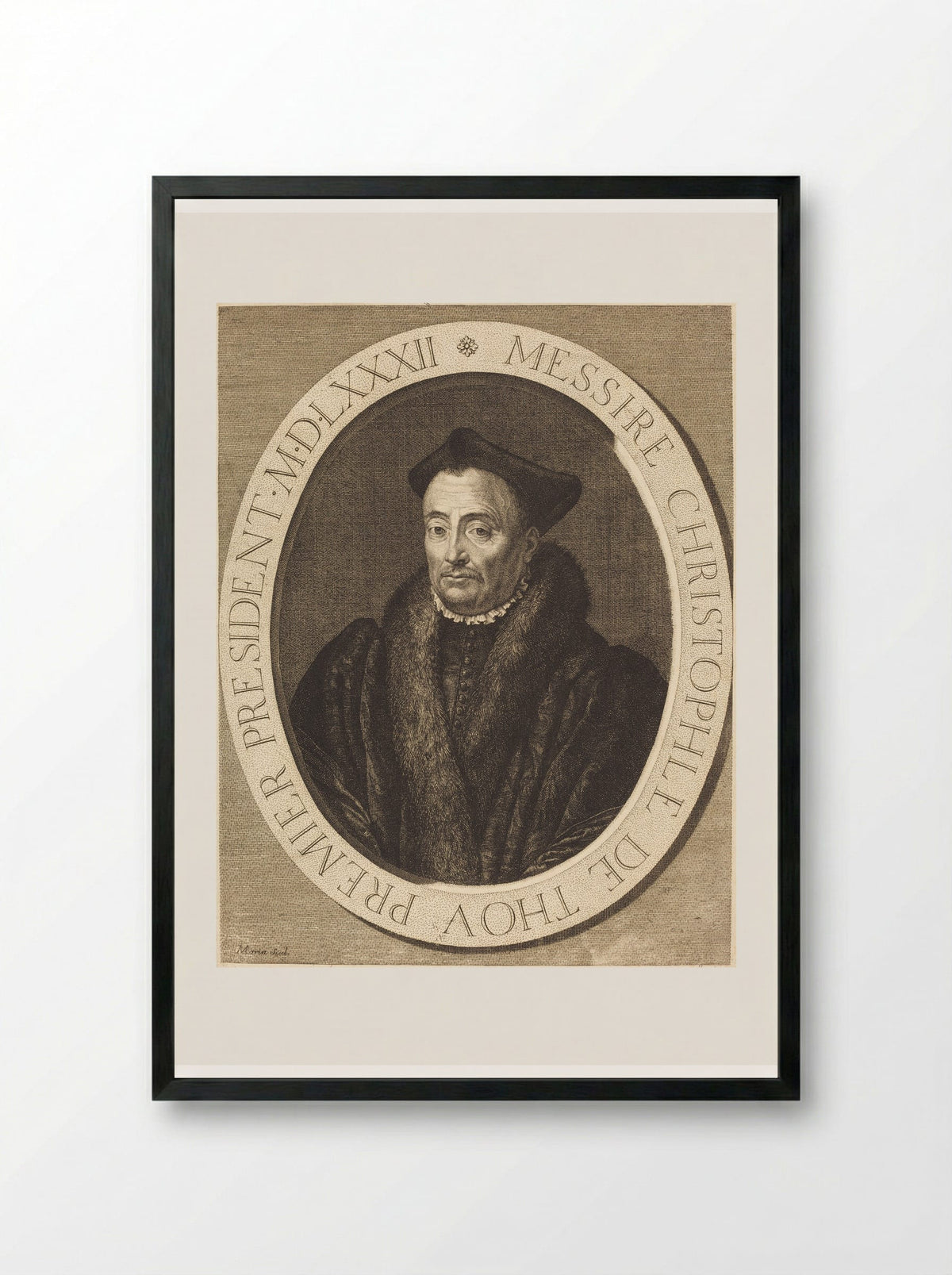 Christophe de Thou - Jean Morin - Framed Print Black