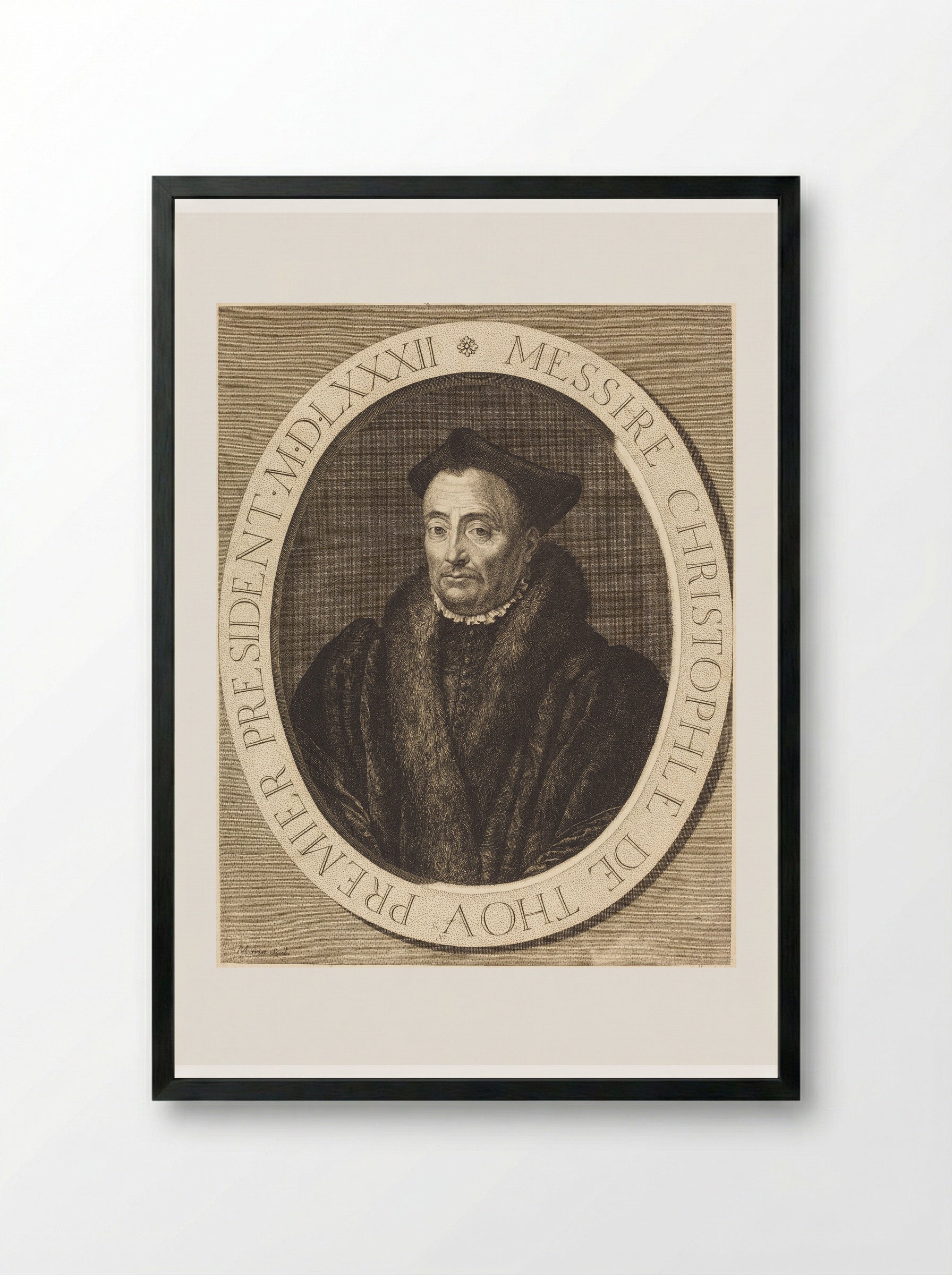 Christophe de Thou - Jean Morin - Framed Print Black