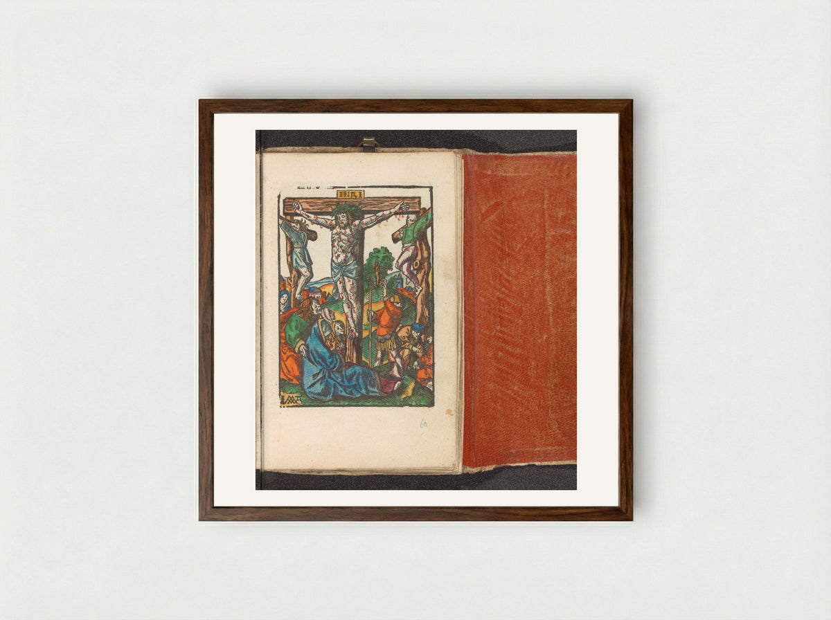 Christus aan het kruis - Doen Pietersz. - Framed Print Dark Wood