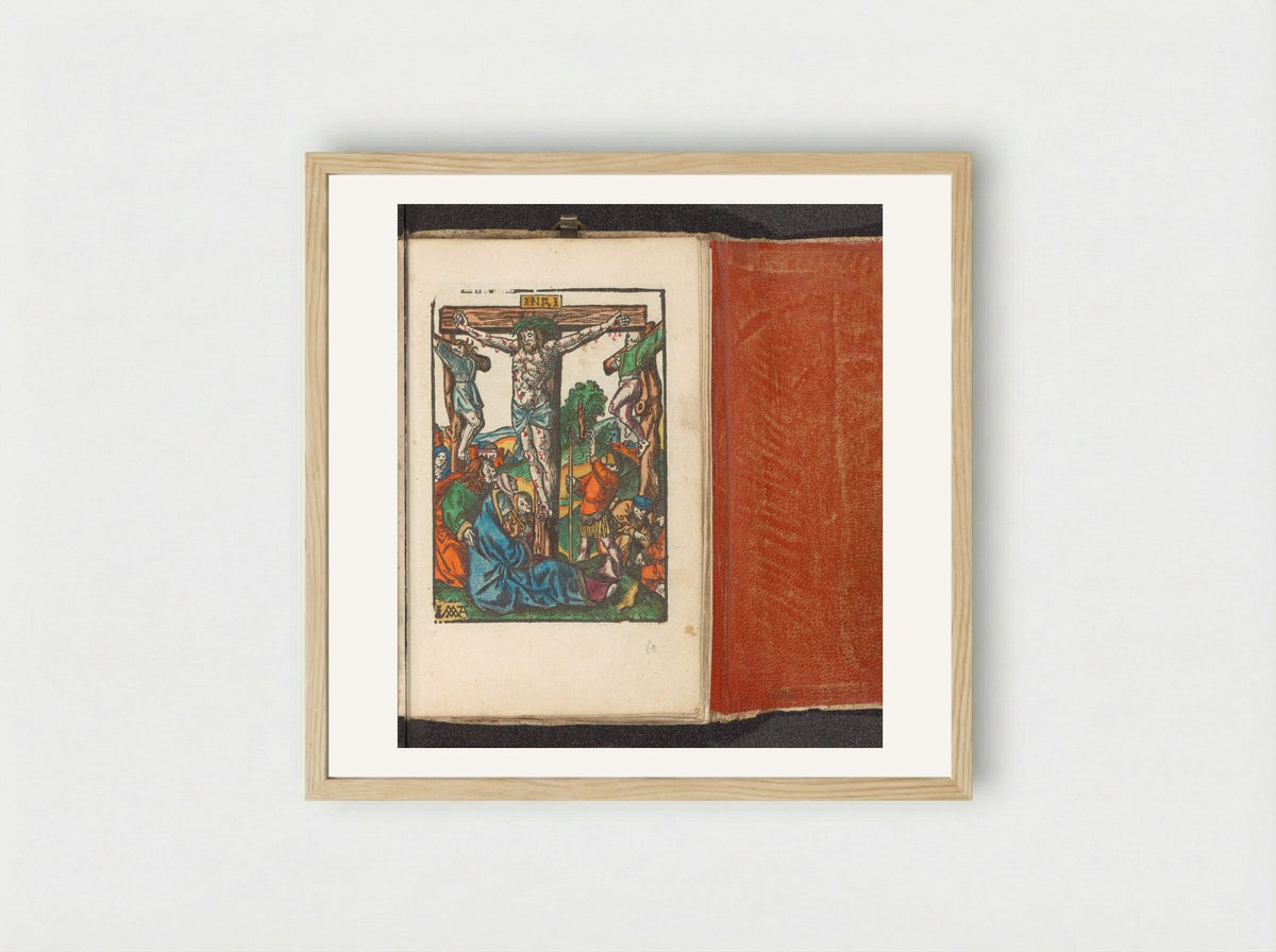 Christus aan het kruis - Doen Pietersz. - Framed Print Wood