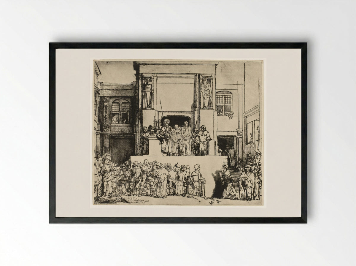 Christus aan het volk getoond (Ecce Homo) - Rembrandt van Rijn - Framed Print Black
