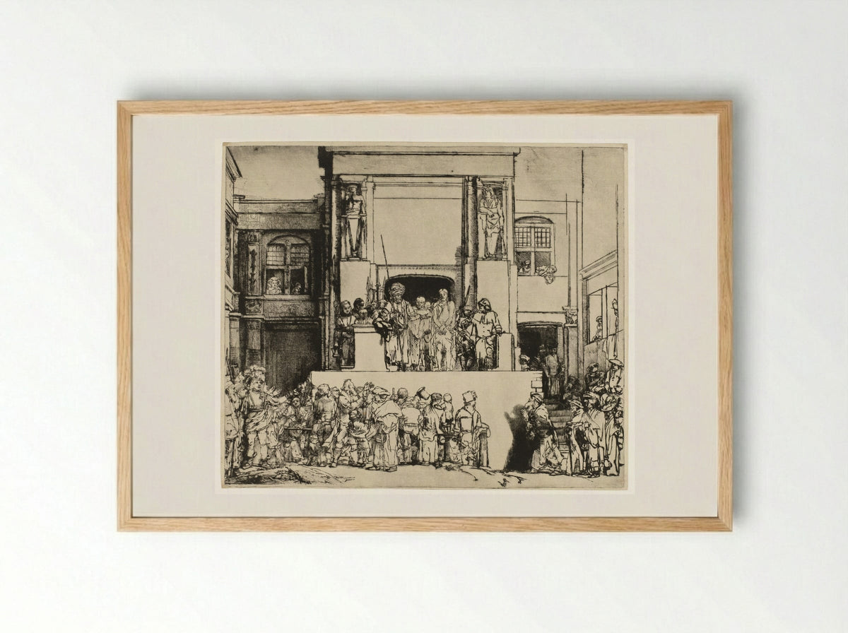 Christus aan het volk getoond (Ecce Homo) - Rembrandt van Rijn - Framed Print Wood