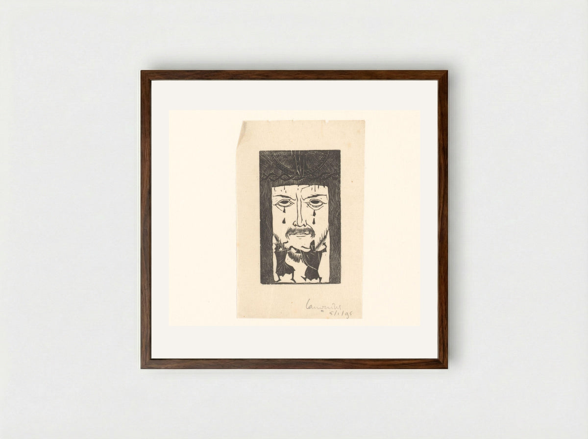 Christus door Kerk en wereld bespot - Mathieu Lauweriks - Framed Print Dark Wood