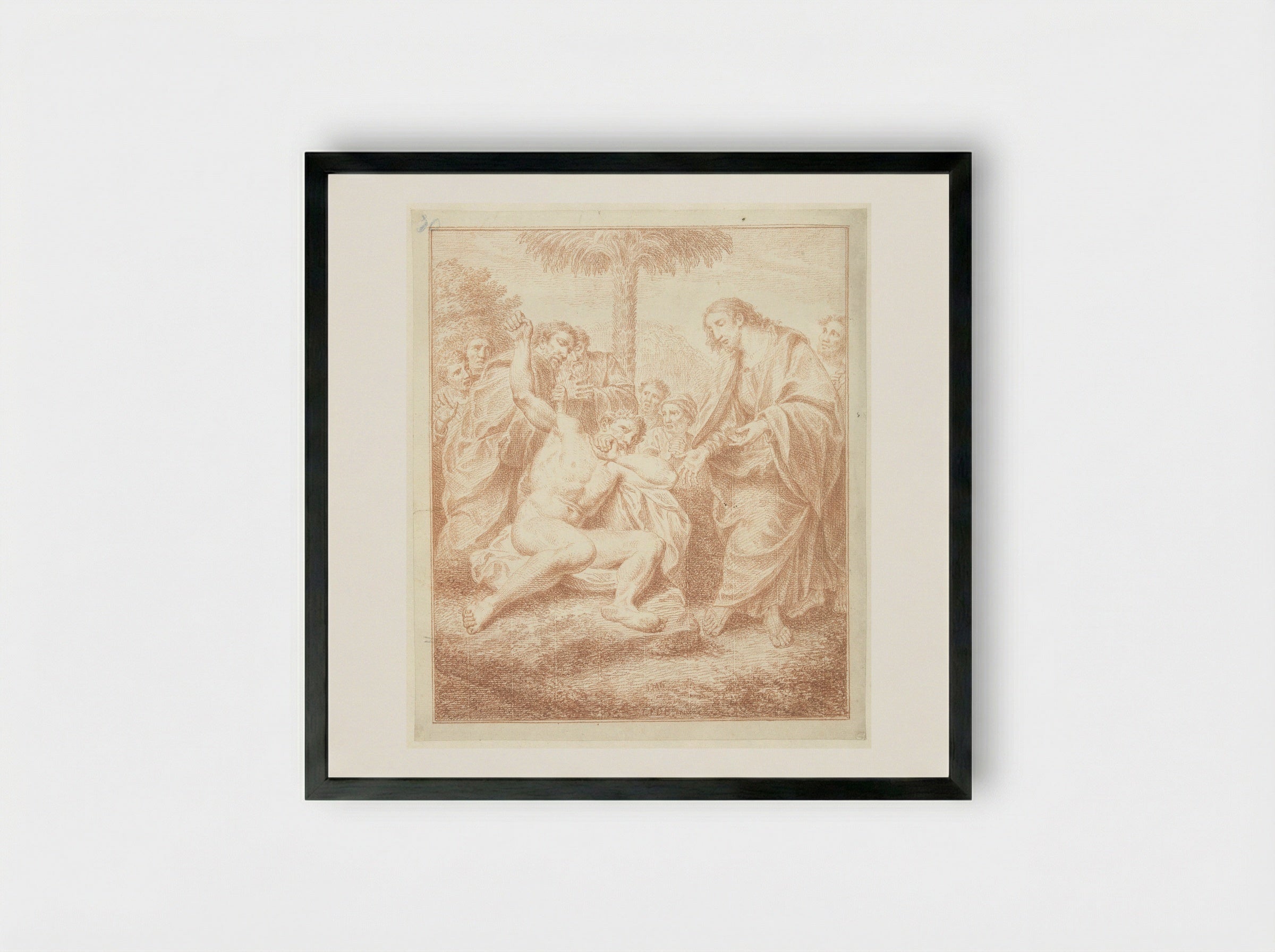 Christus geneest een bezetene - Louis Fabritius Dubourg - Framed Print Black