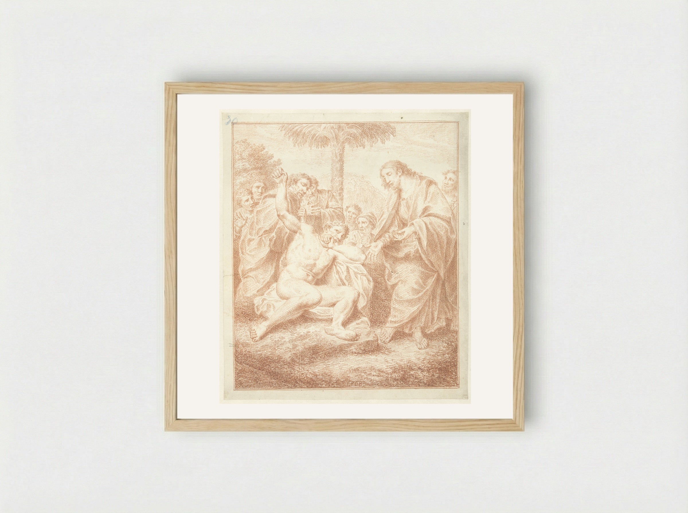Christus geneest een bezetene - Louis Fabritius Dubourg - Framed Print Wood