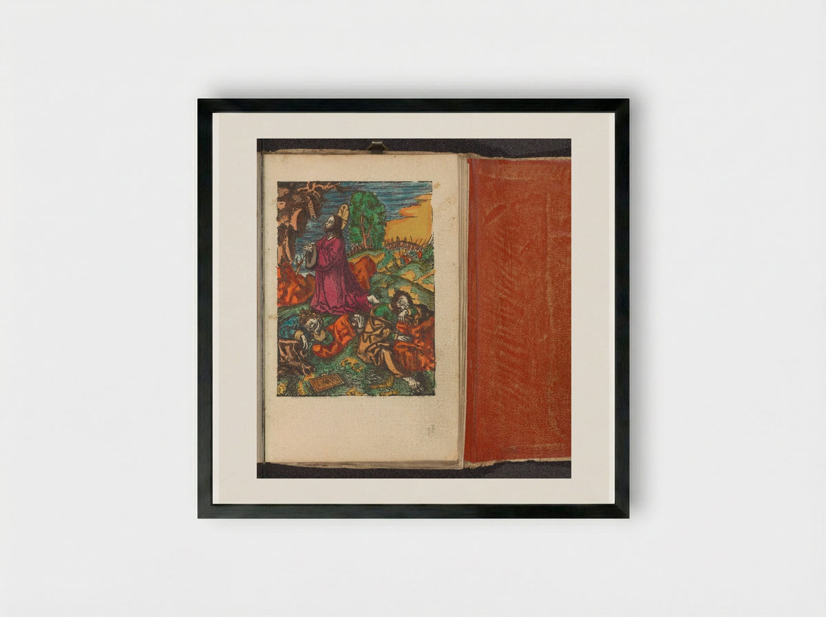 Christus in de hof van Getsemane - Doen Pietersz. - Framed Print Black