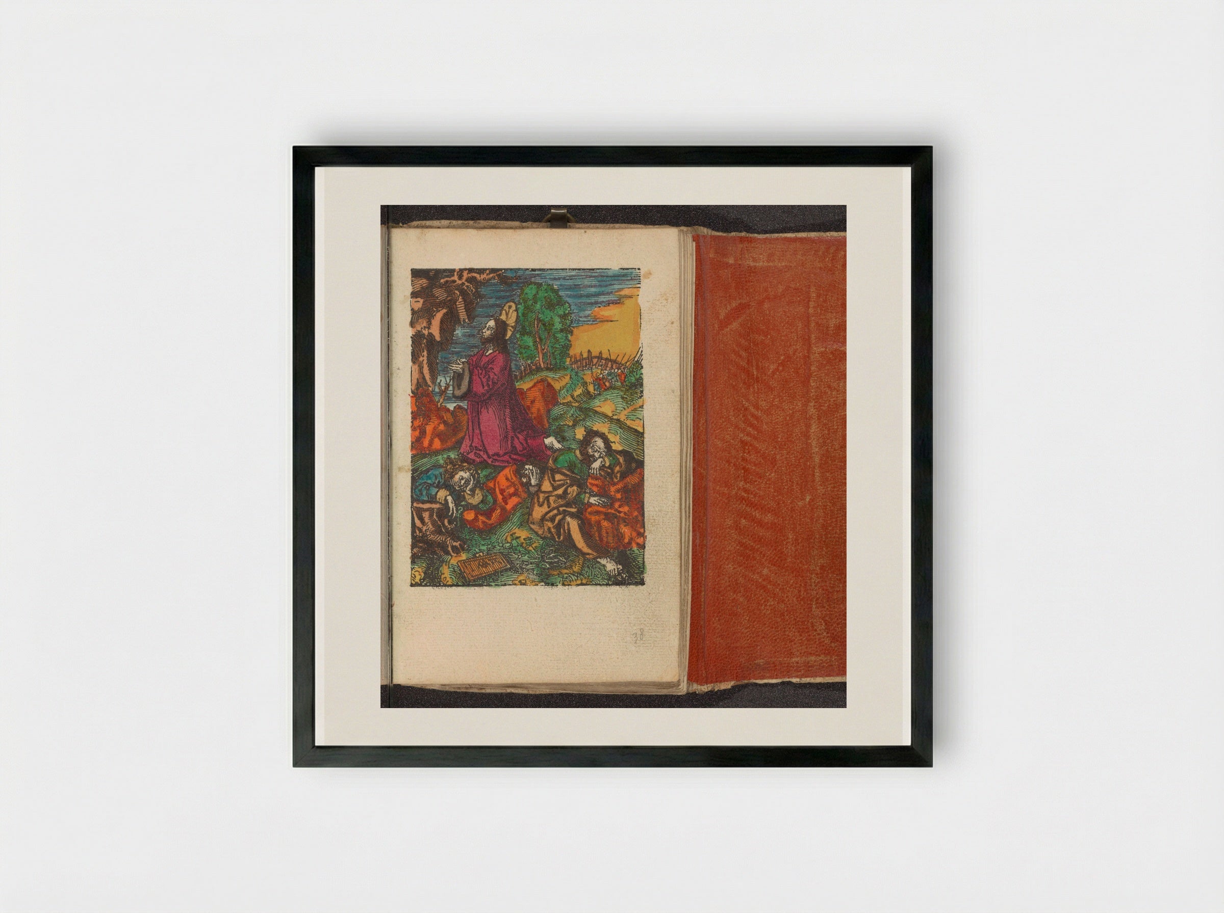 Christus in de hof van Getsemane - Doen Pietersz. - Framed Print Black