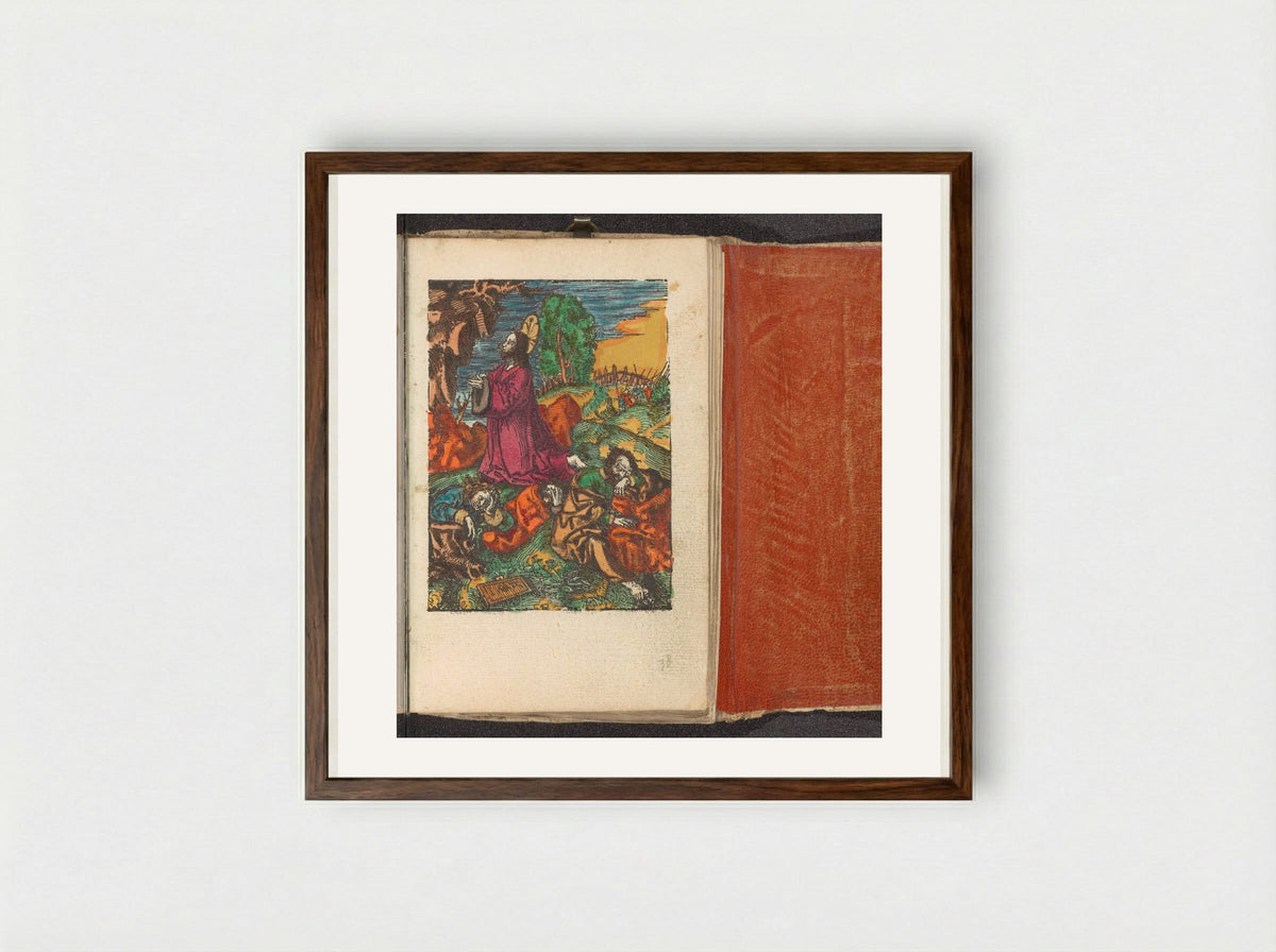 Christus in de hof van Getsemane - Doen Pietersz. - Framed Print Dark Wood