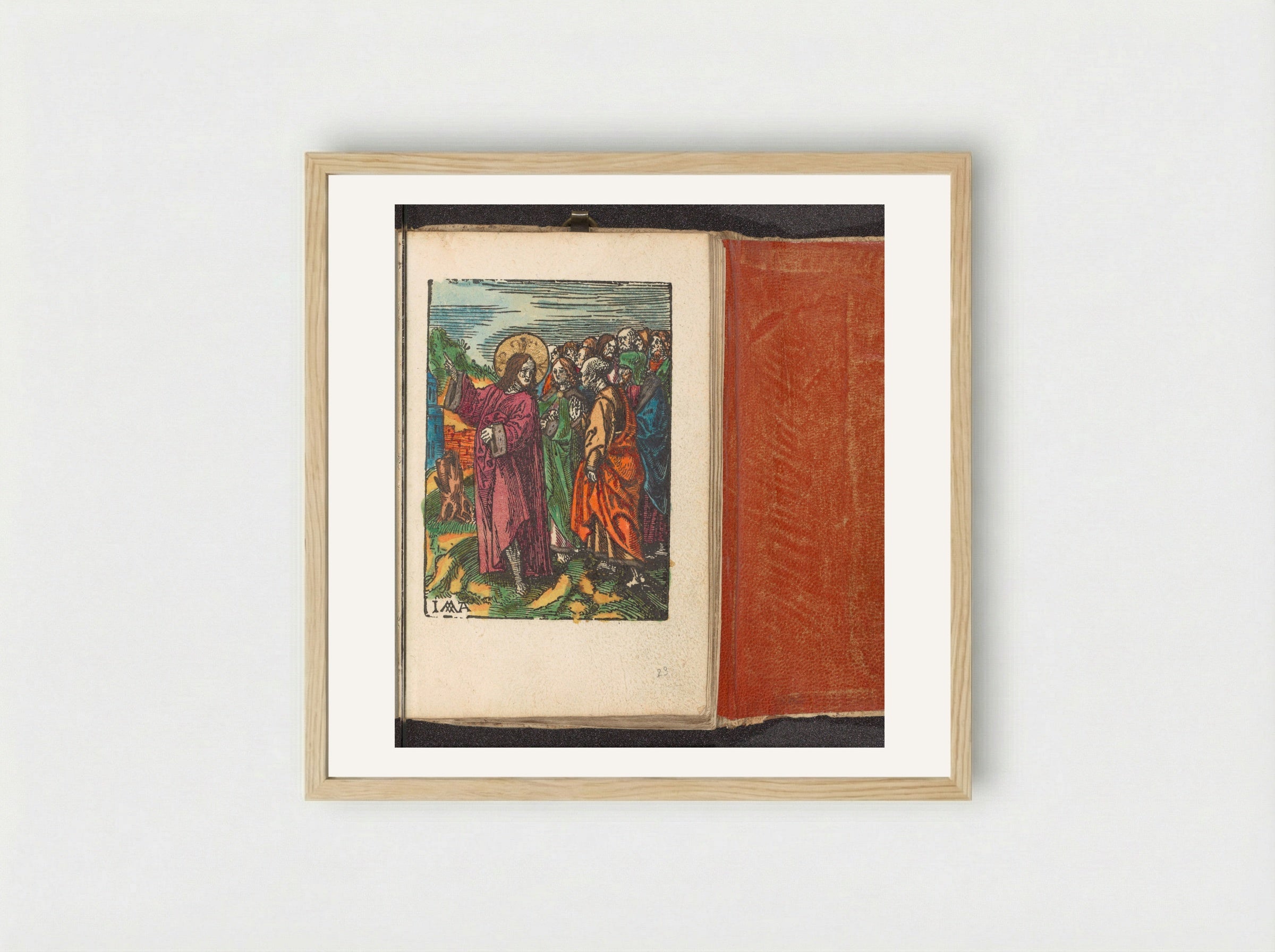 Christus kondigt zijn lijden aan - Doen Pietersz. - Framed Print Wood