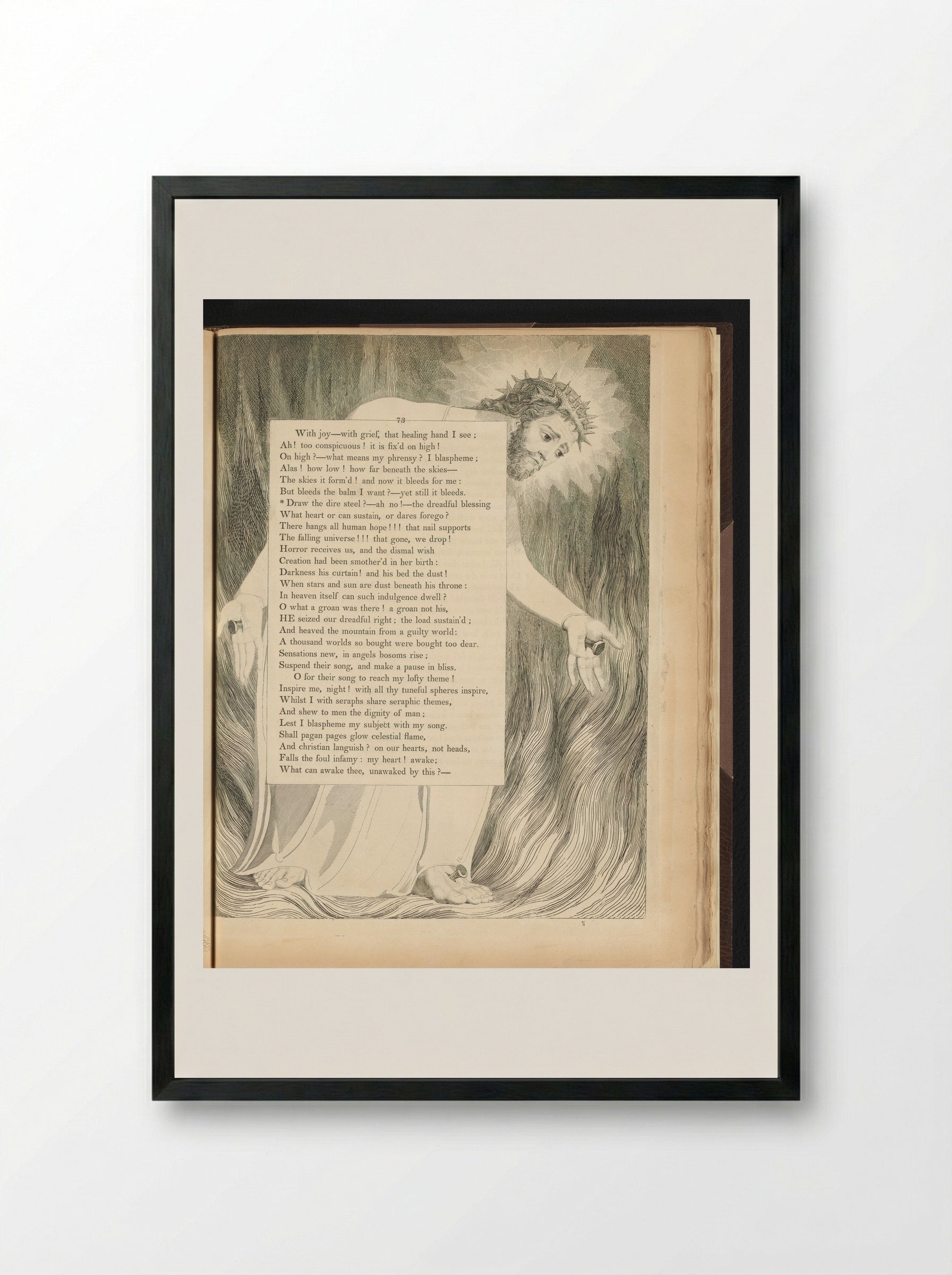 Christus met doornenkroon en spijkers in handen en voet - Edward Young - Framed Print Black