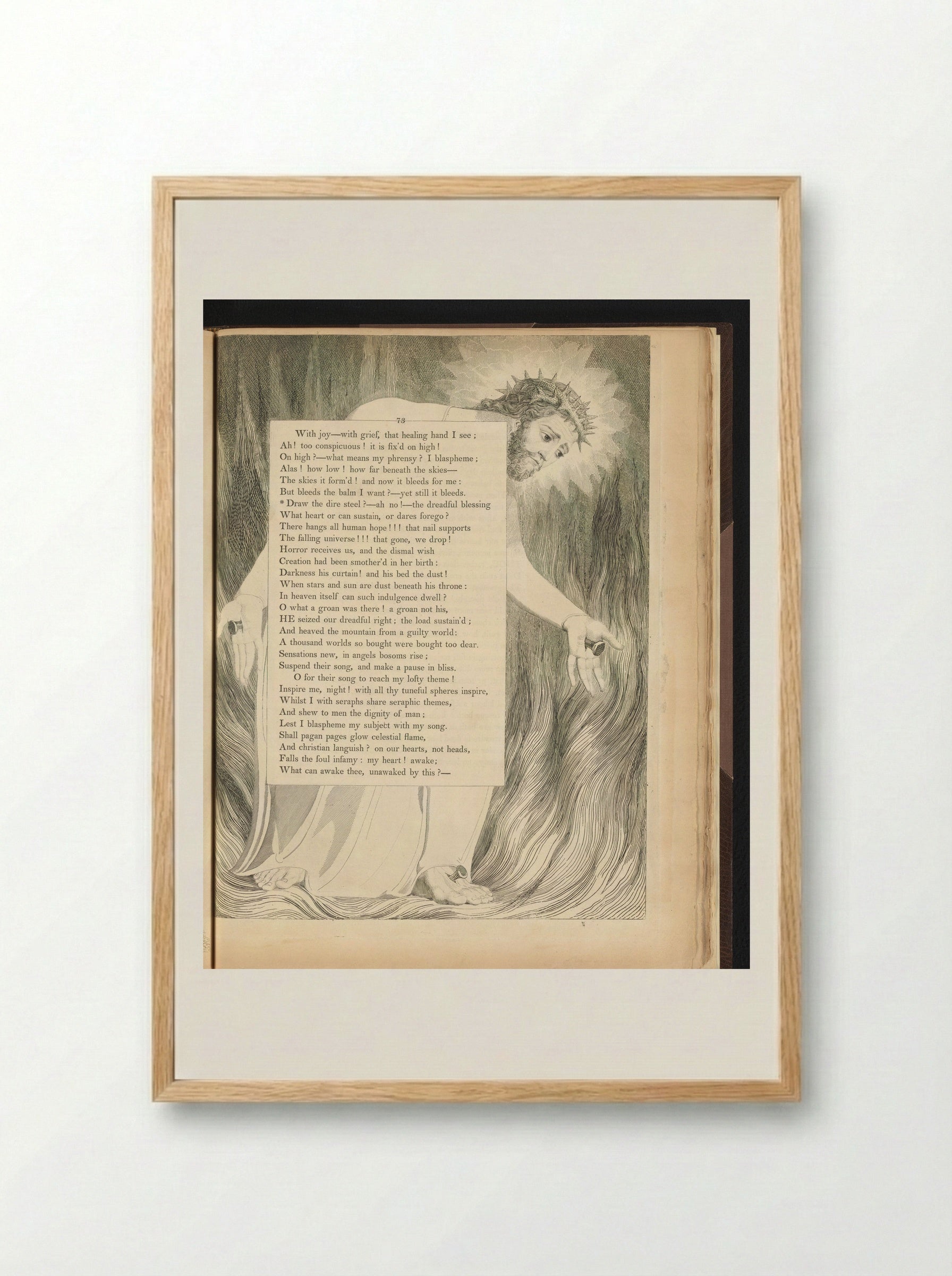 Christus met doornenkroon en spijkers in handen en voet - Edward Young - Framed Print Wood
