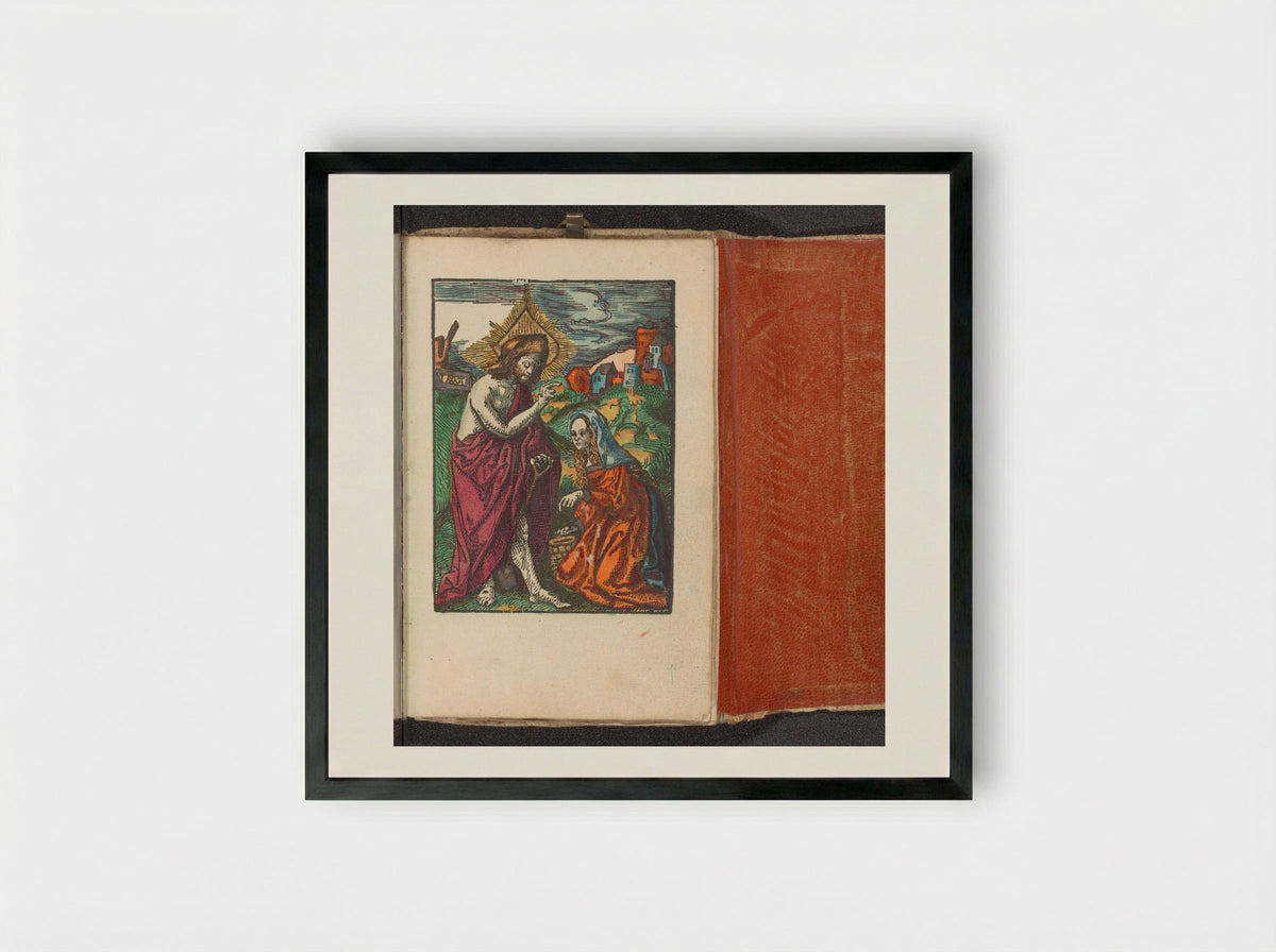 Christus verschijnt aan Maria Magdalena (Noli me tangere) - Doen Pietersz. - Framed Print Black