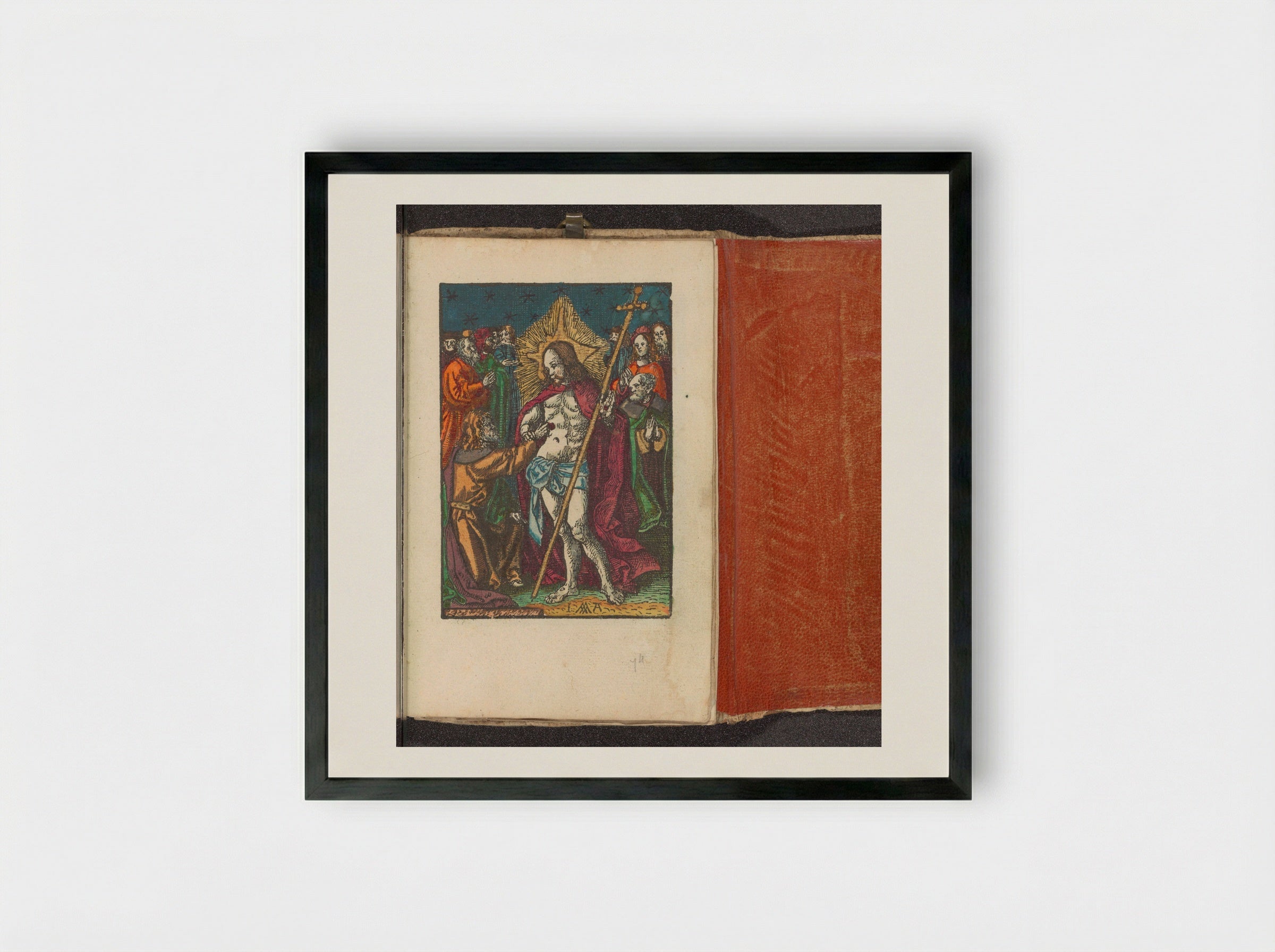 Christus verschijnt aan de ongelovige Tomas - Doen Pietersz. - Framed Print Black