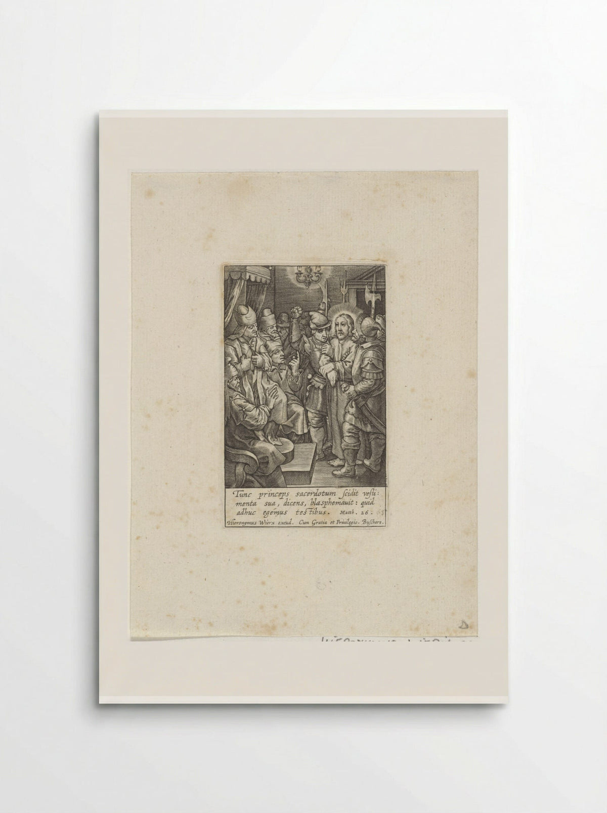 Christus voor Kajafas - Hieronymus Wierix - Poster
