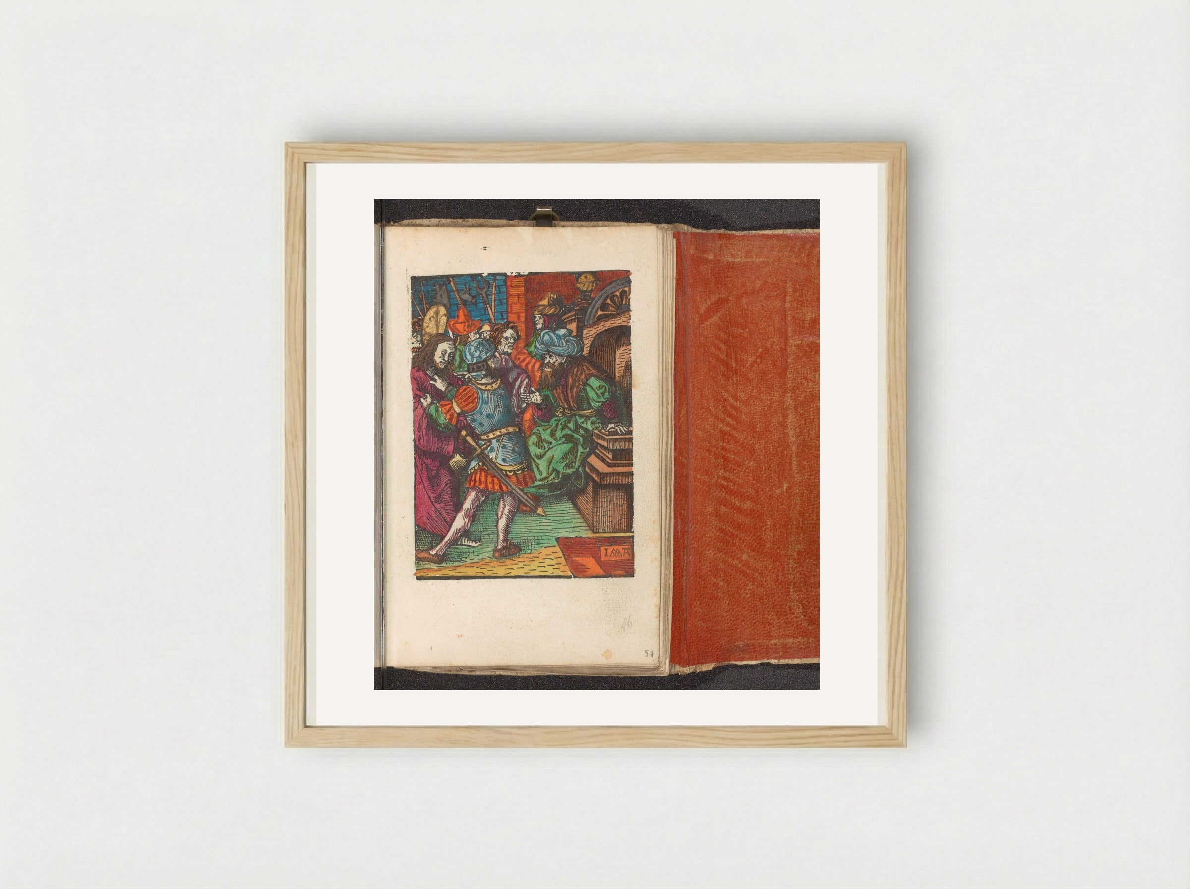 Christus voor Pilatus - Doen Pietersz. - Framed Print Wood
