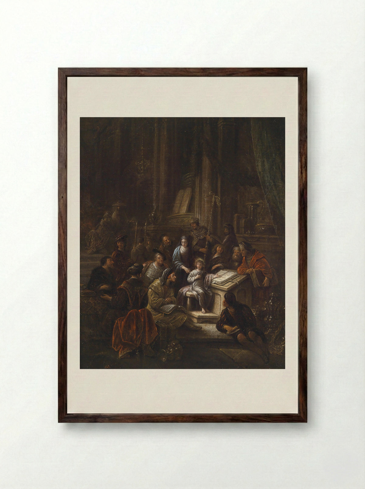 Christus zegent de kinderen - Jacob de Wet (I) - Framed Print Dark Wood