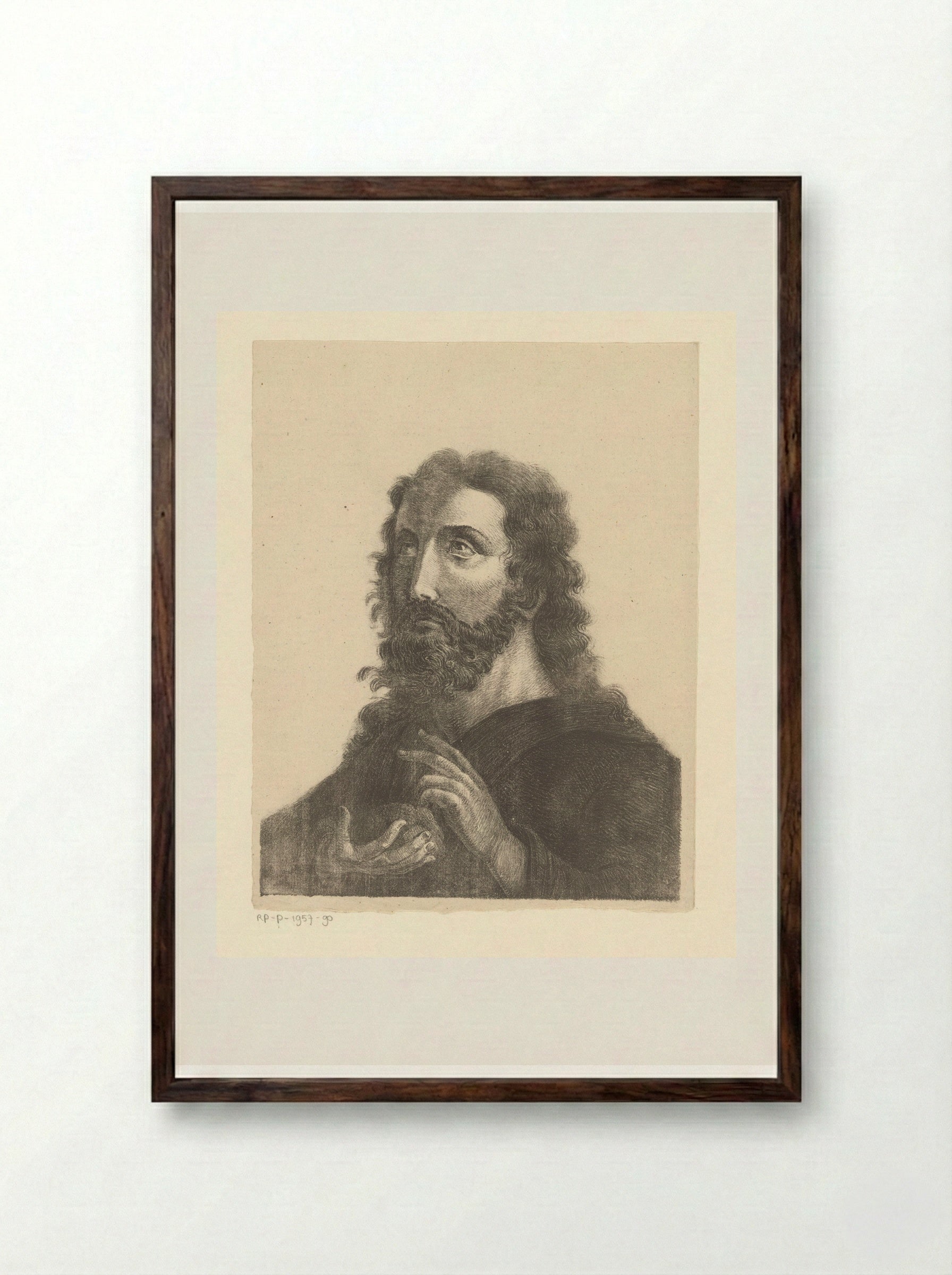 Christus zegent het brood - Pieter Bartholomeusz. Barbiers - Framed Print Dark Wood