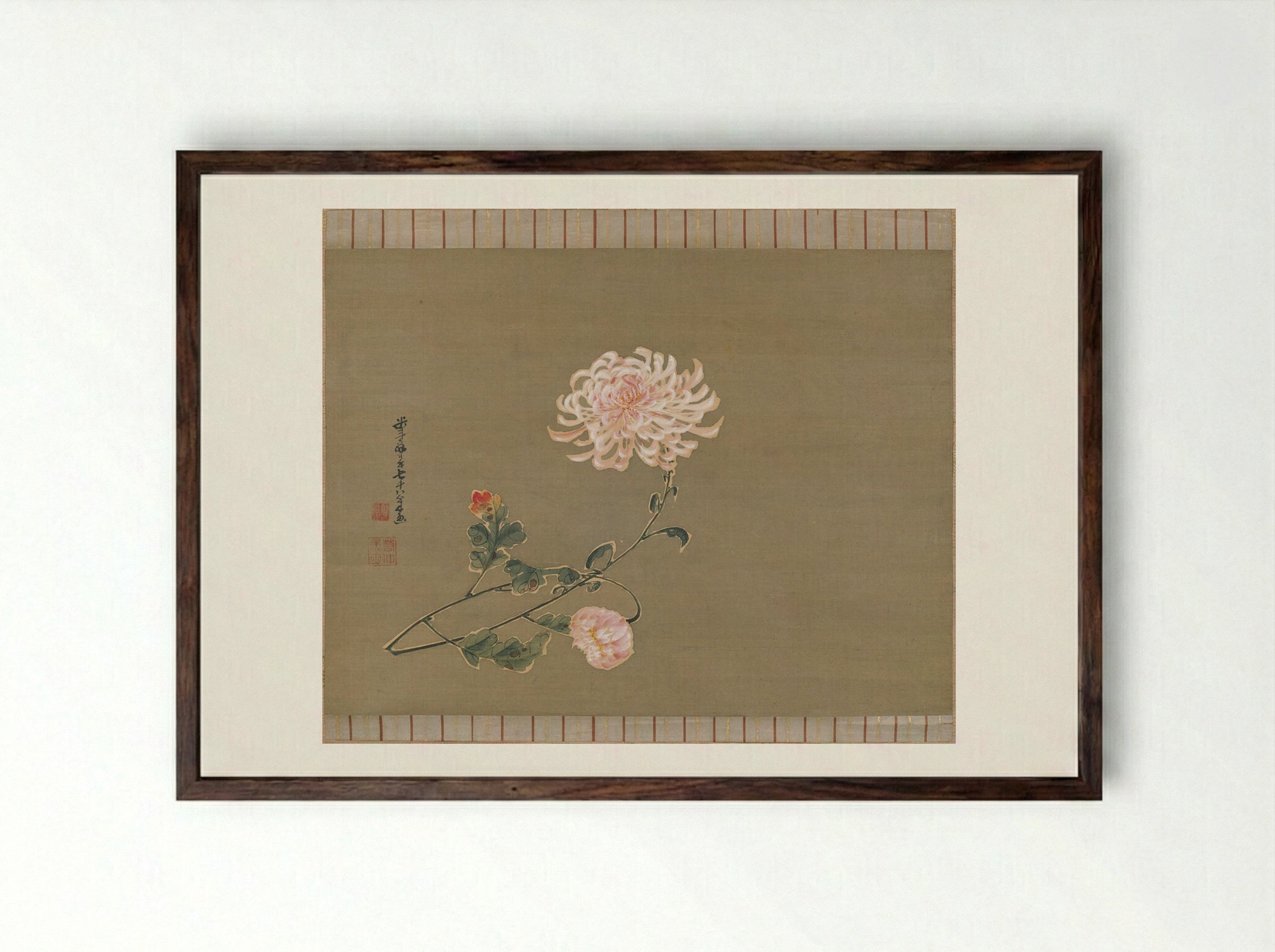Chrysanthemum - Itō Jakuchū - Framed Print Dark Wood