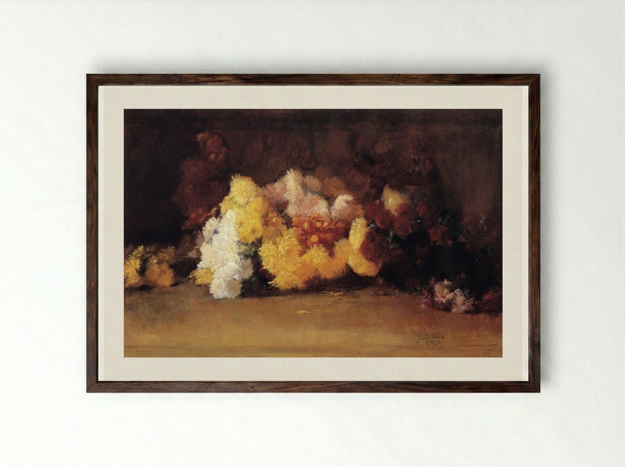 Chrysanthemums - Guy Rose - Framed Print Dark Wood