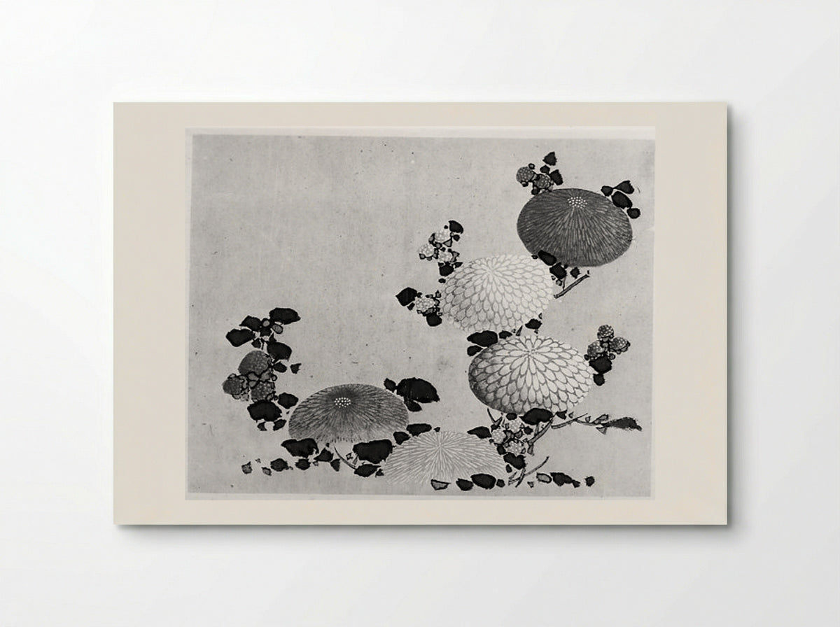 Chrysanthemums - Hokusai School - Poster