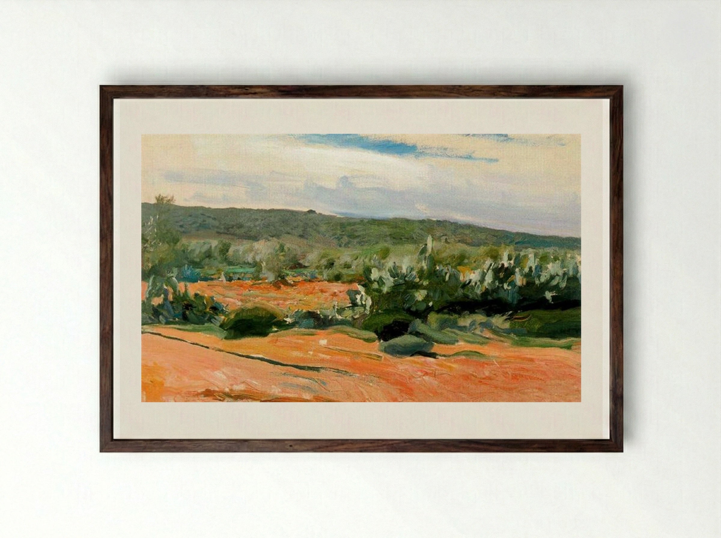 Chumberas (Prickly Pears) - Joaquín Sorolla - Framed Print Dark Wood