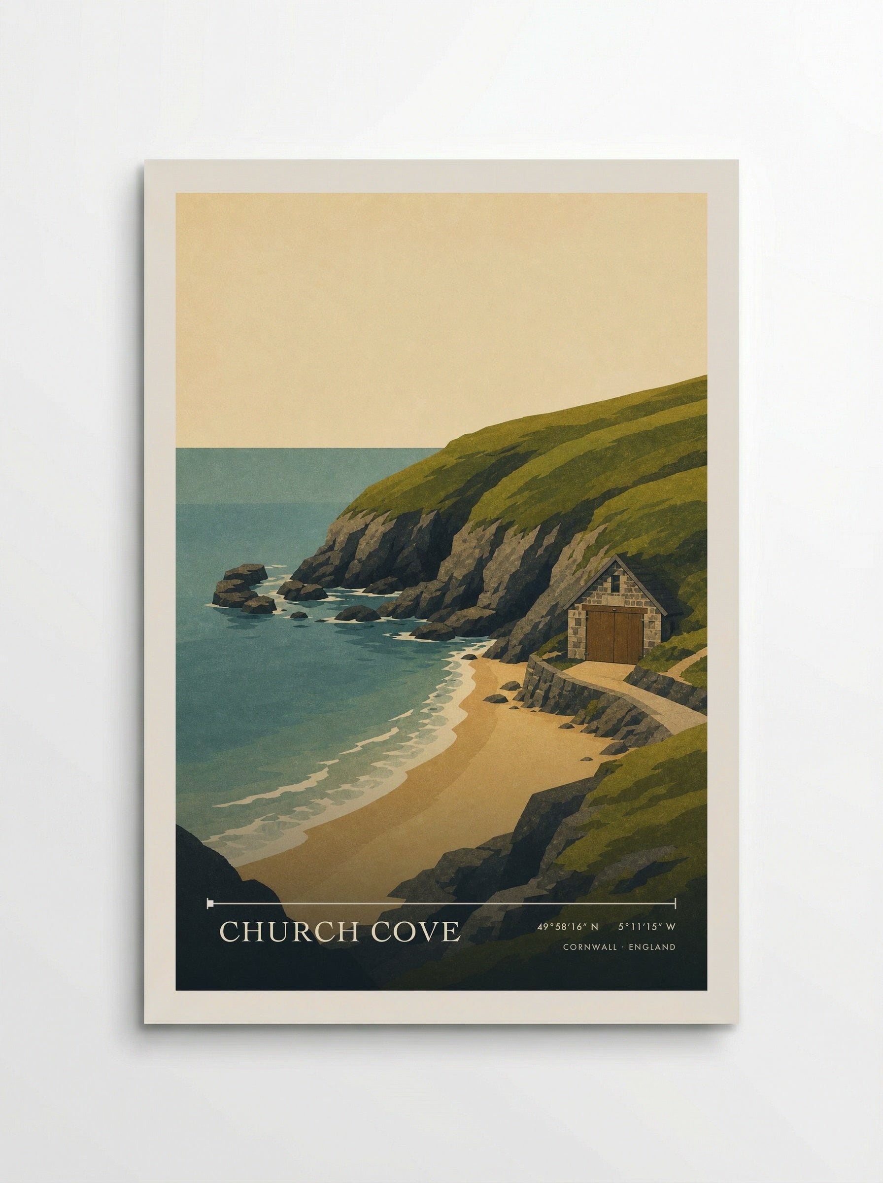 Church Cove Cornwall England Travel Poster - Poster