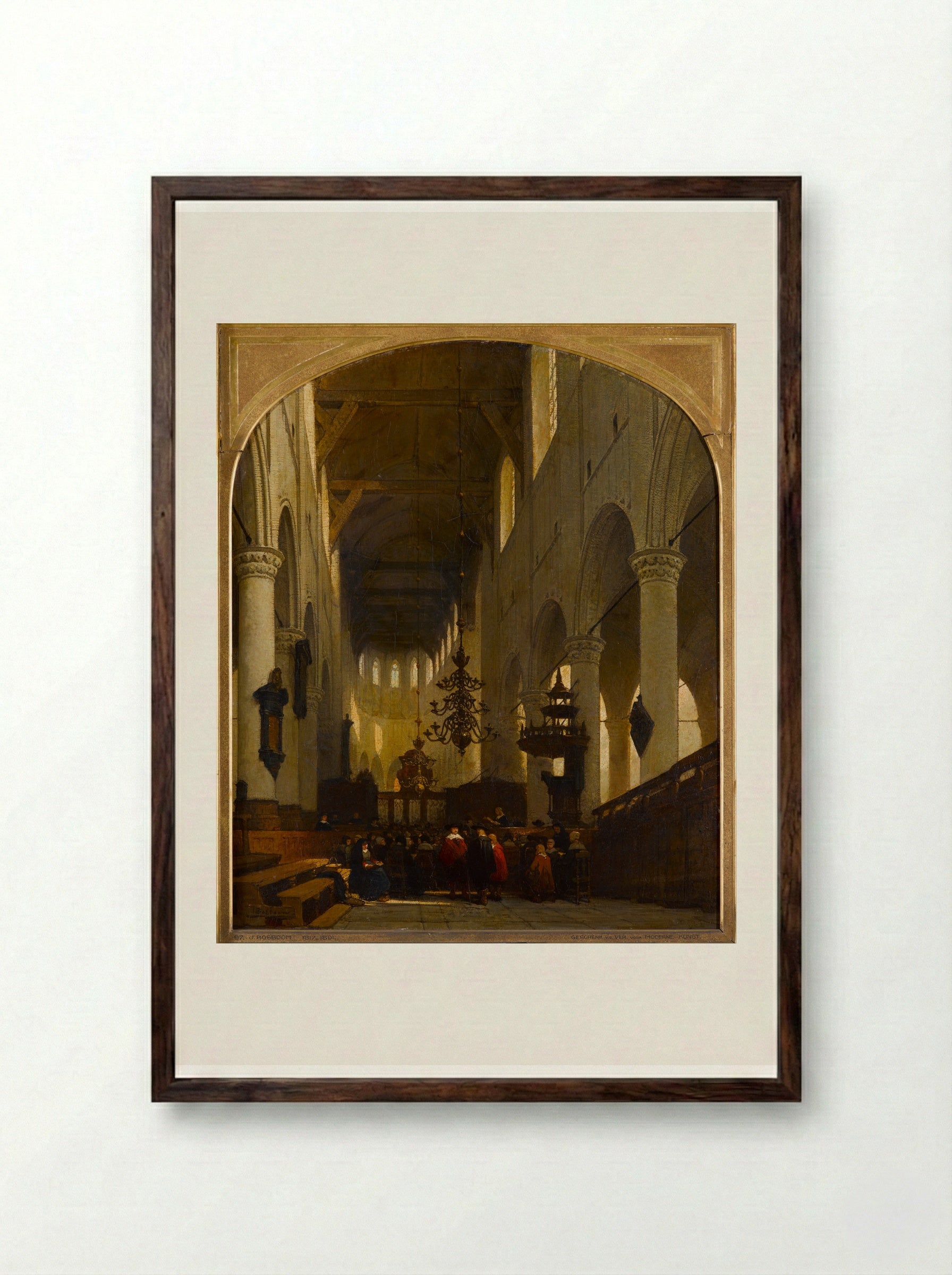 Church Interior - Johannes Bosboom - Framed Print Dark Wood