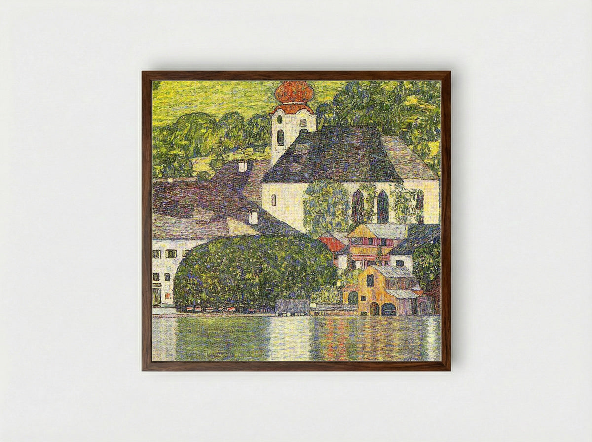 Church in Unterach on the Attersee - Gustav Klimt - Framed Print Dark Wood