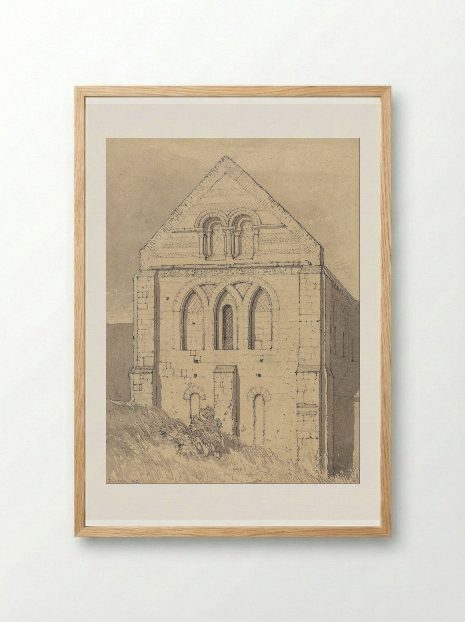 Church of Graville - John Sell Cotman - Framed Print Wood