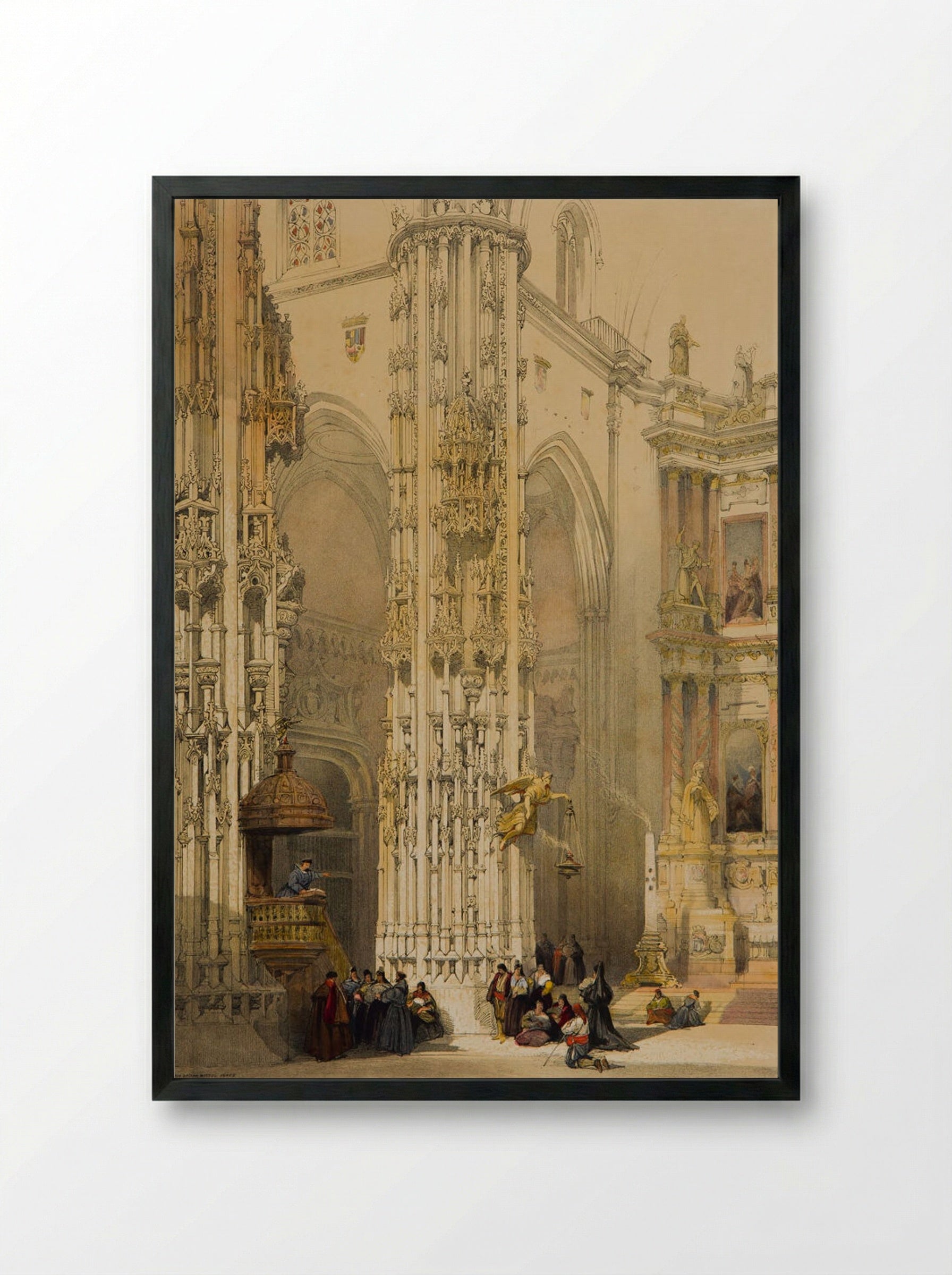 Church of San Miguel, Xerez - Louis Haghe - Framed Print Black