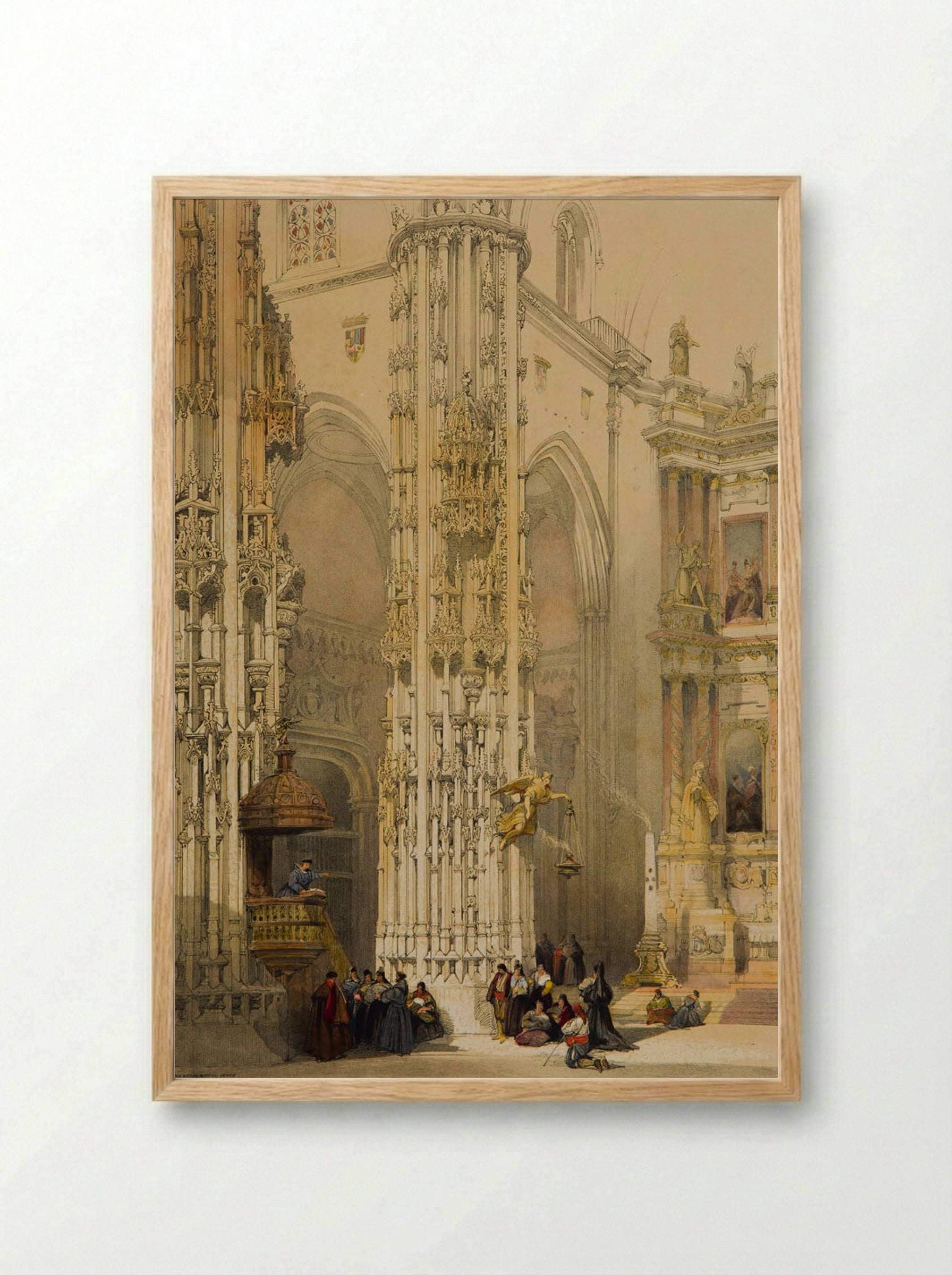 Church of San Miguel, Xerez - Louis Haghe - Framed Print Wood