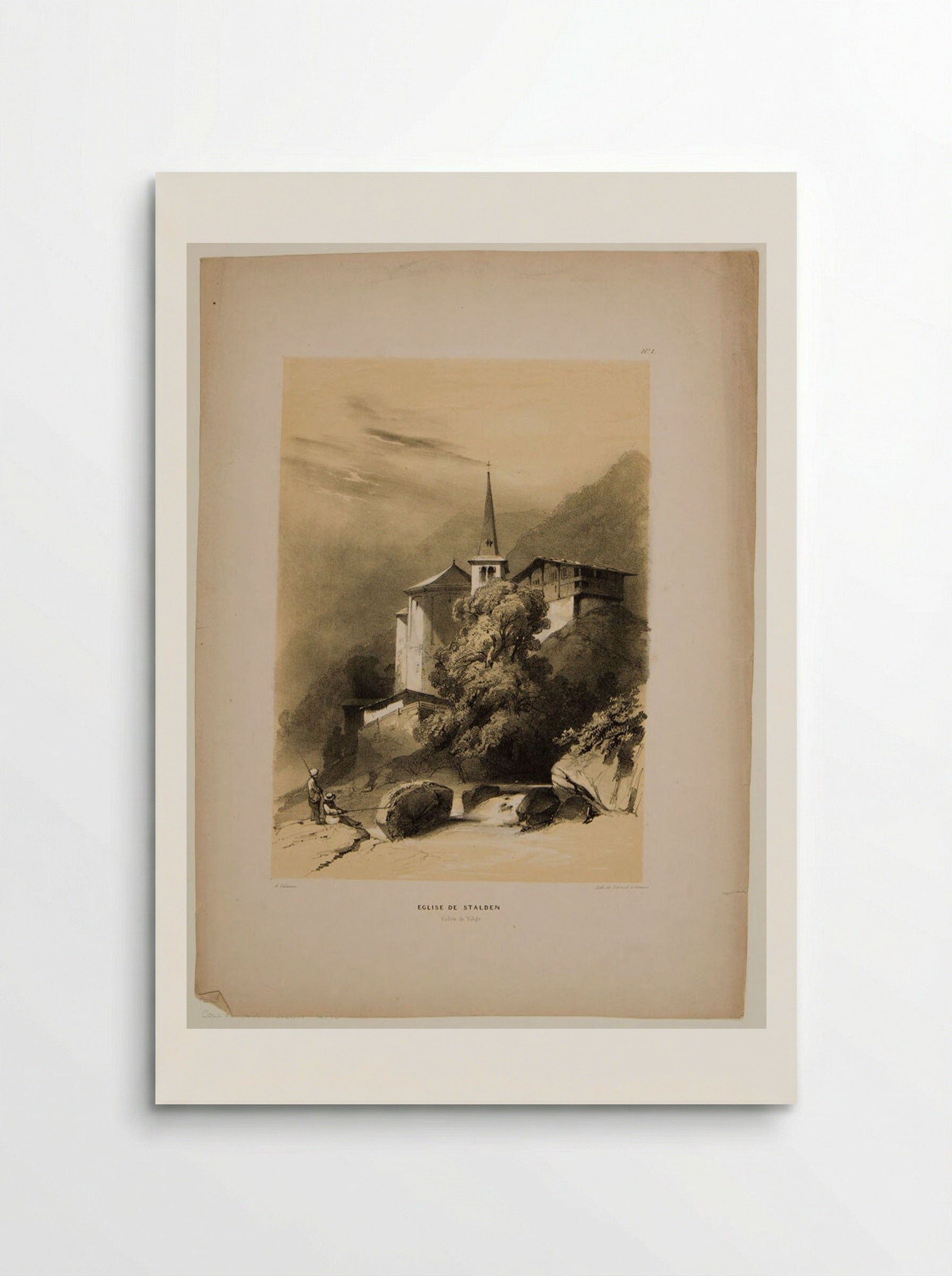 Church of Stalden, Viege Valley - Alexandre Calame - Poster