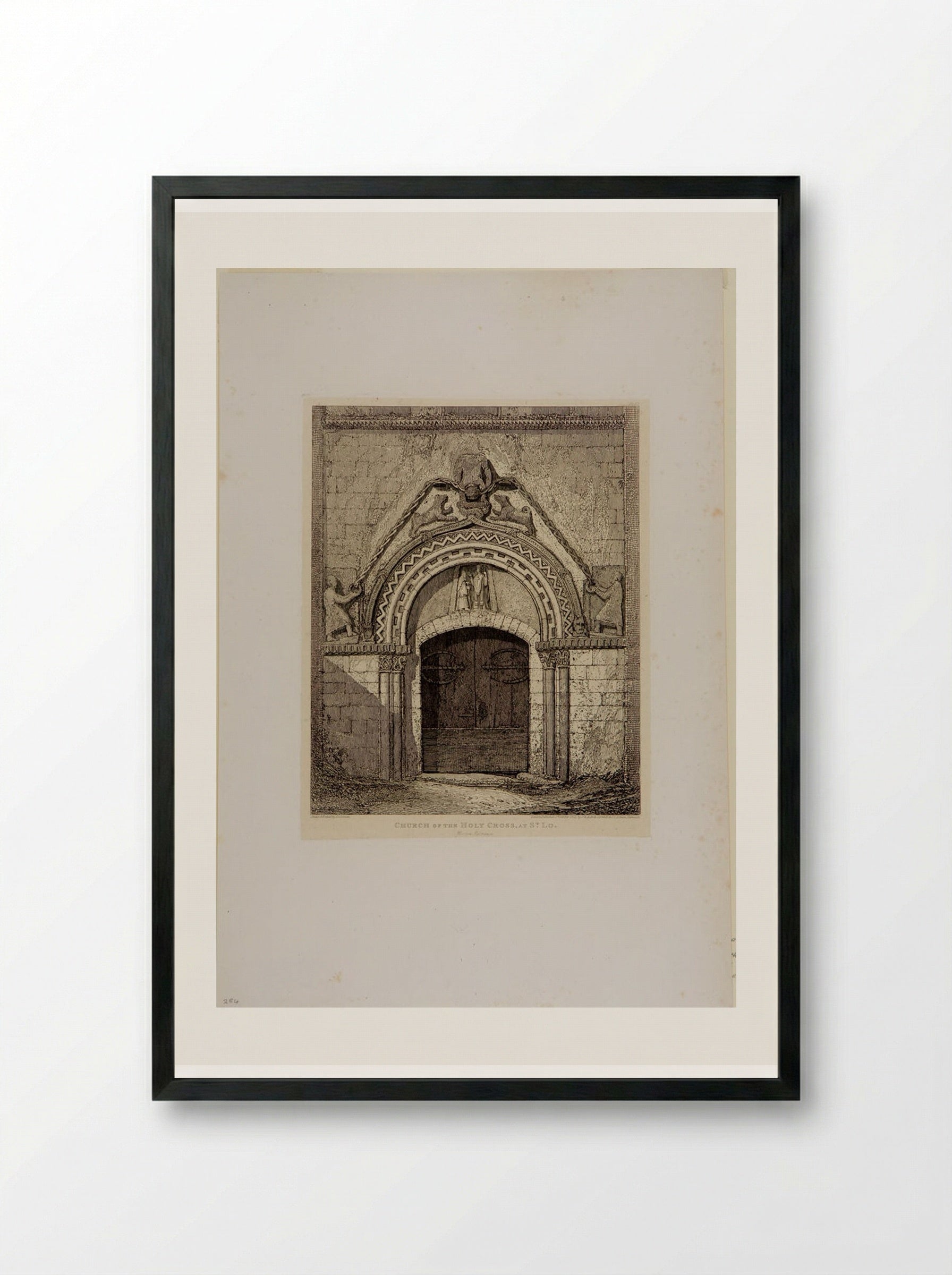 Church of the Holy Cross at St. Lo - John Sell Cotman - Framed Print Black