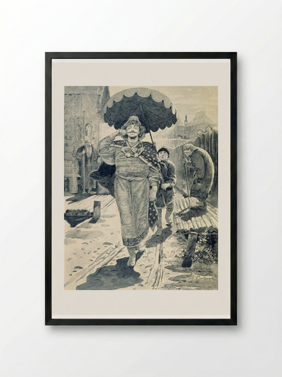 Churilo Plenkovich - Andrei Ryabushkin - Framed Print Black