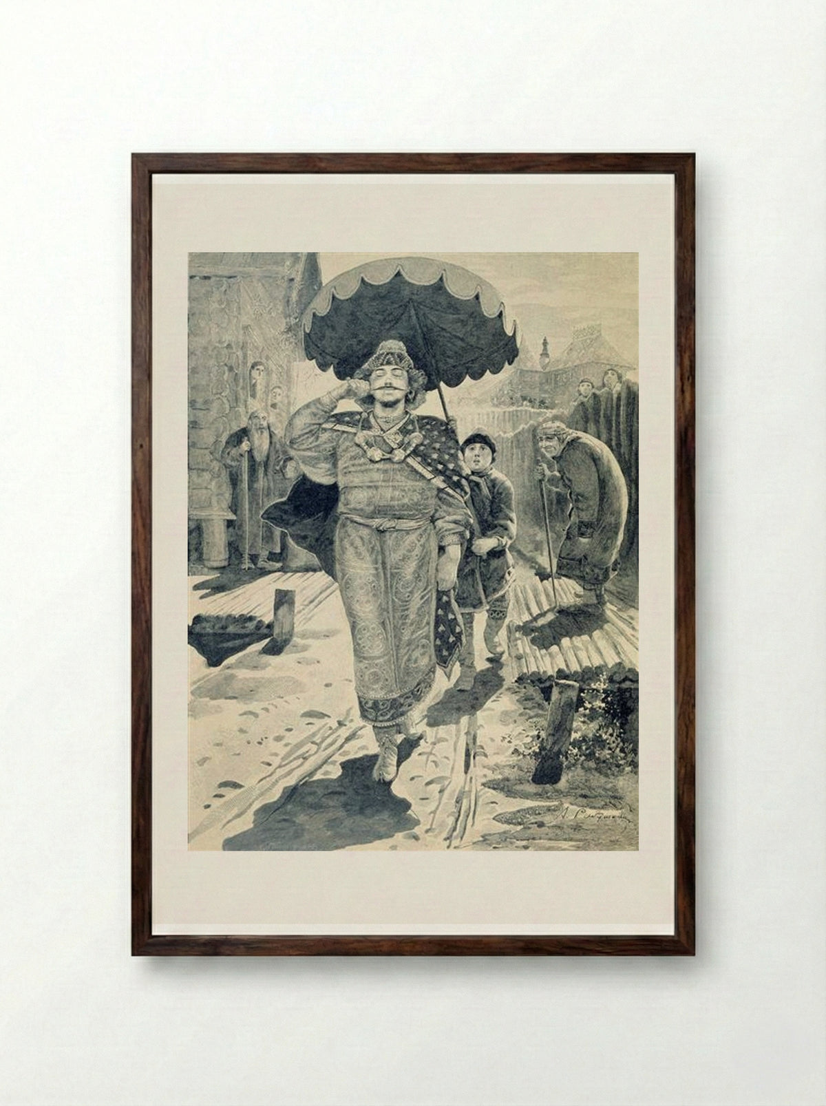 Churilo Plenkovich - Andrei Ryabushkin - Framed Print Dark Wood