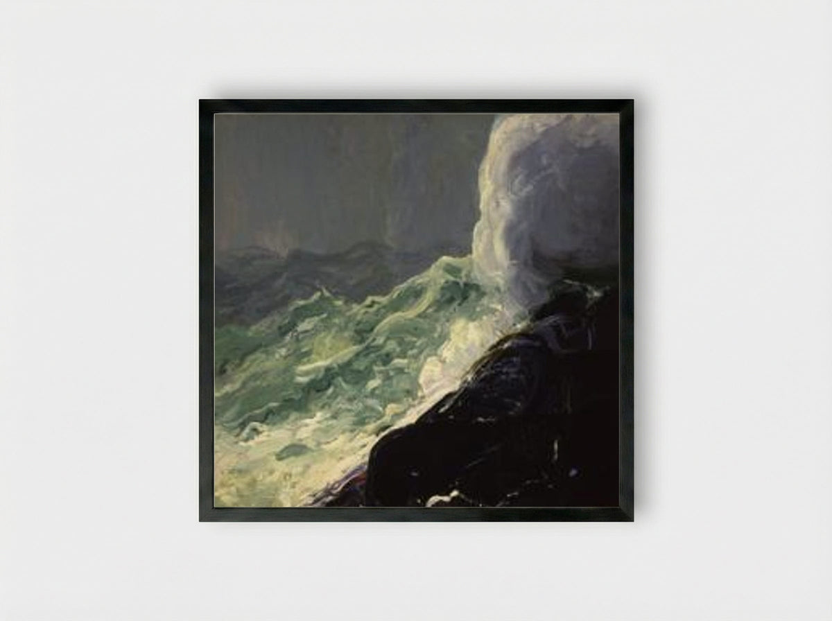 Churn and Break - George Bellows - Framed Print Black