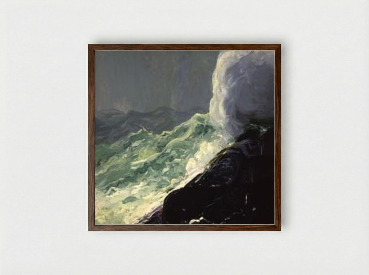 Churn and Break - George Bellows - Framed Print Dark Wood
