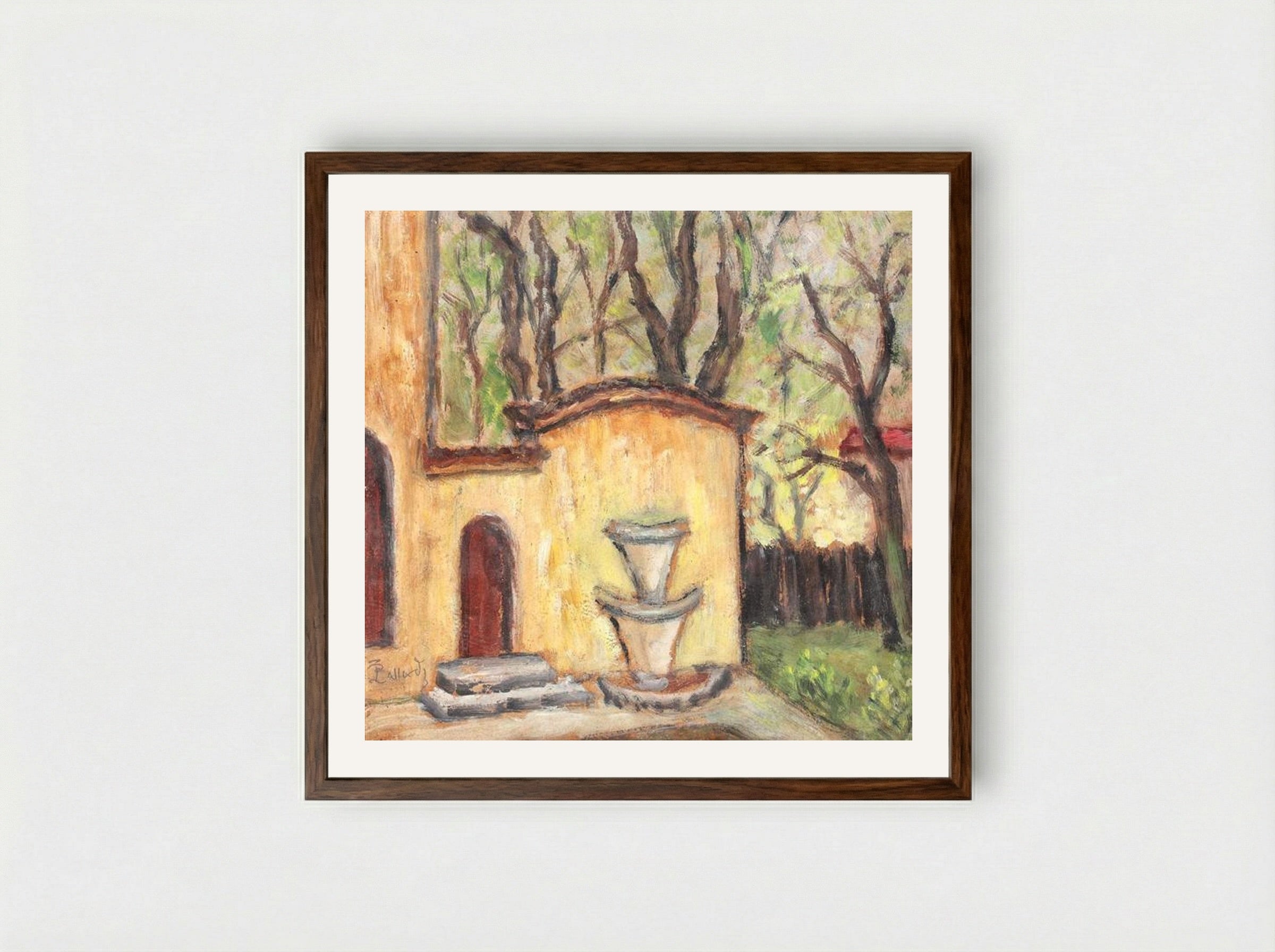 Cişmeaua de pe strada Spătarului - Theodor Pallady - Framed Print Dark Wood